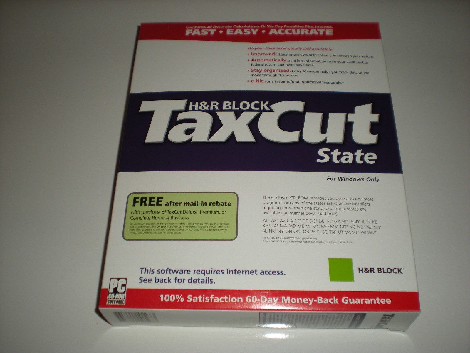 TaxCut 2004 State version. New in box.