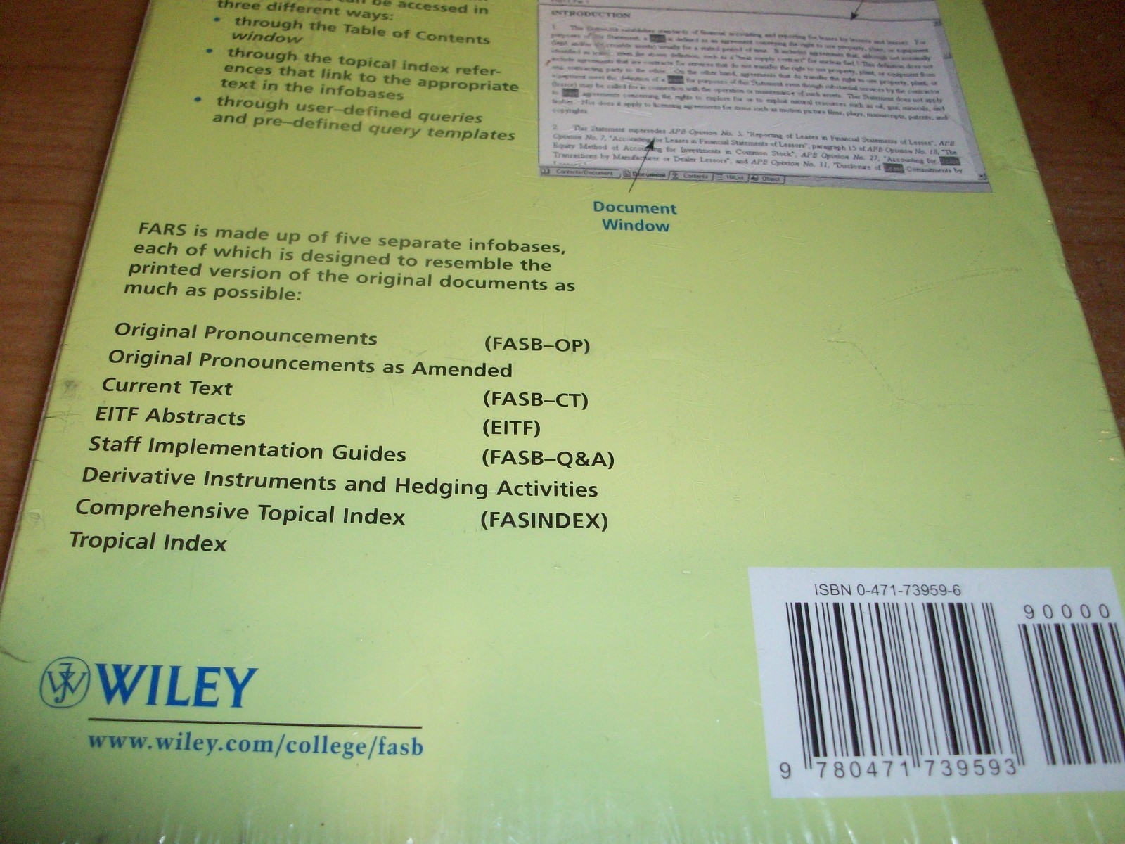 Financial Accounting Research System 2005 Educational Version CD ROM WINDOWS NEW