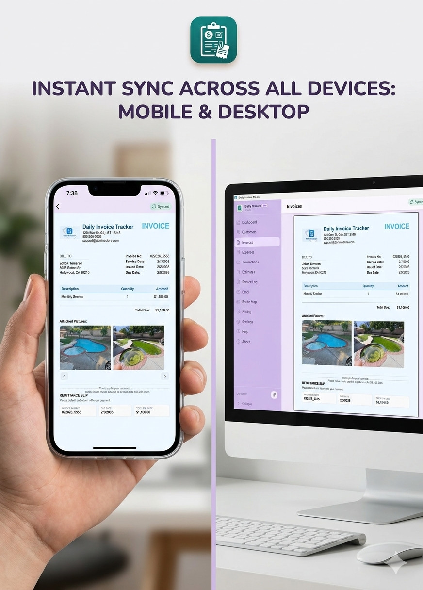 Invoice Maker Software Windows – Estimates, Service Log, AI Receipts