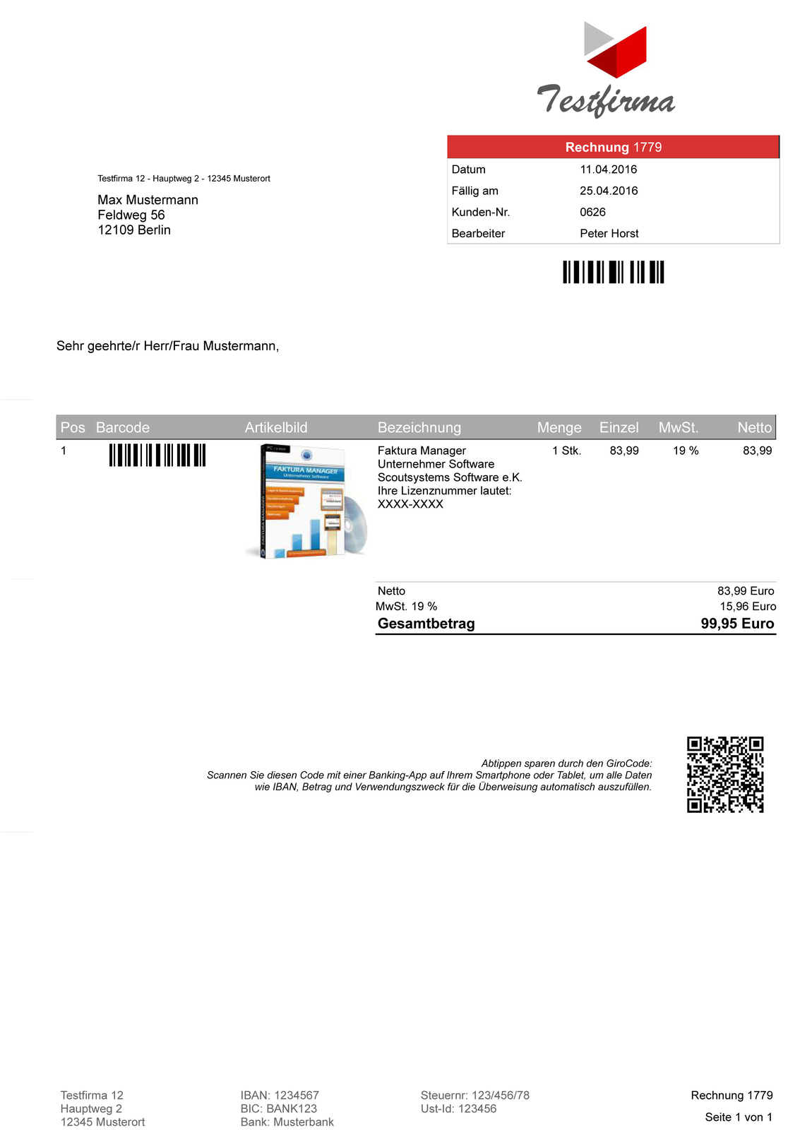 Rechnungsprogramm Software, Rechnungen einfach erstellen & per E-Mail versenden