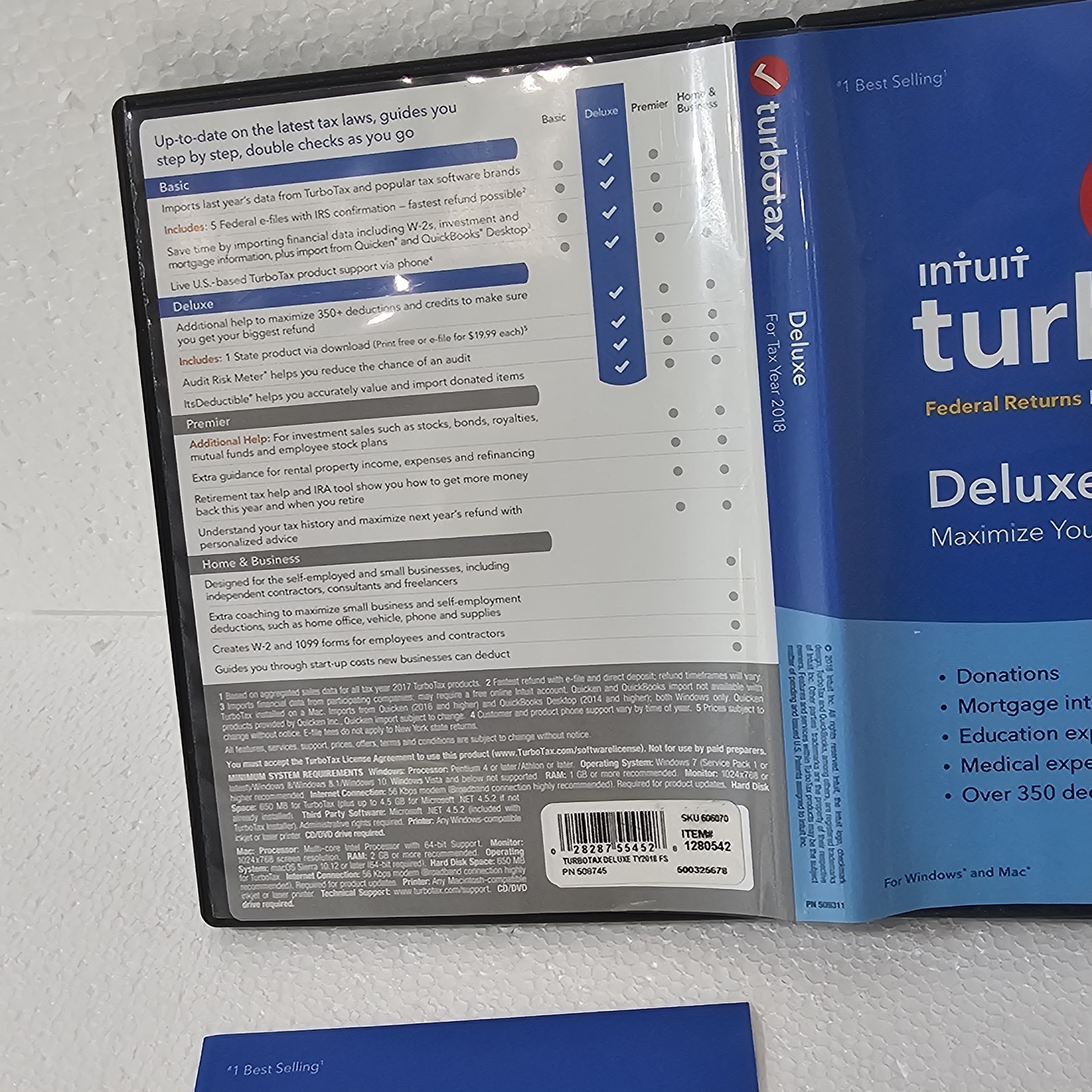 TurboTax Deluxe 2018 Federal + State Return & Federal E-file for Windows Mac CD