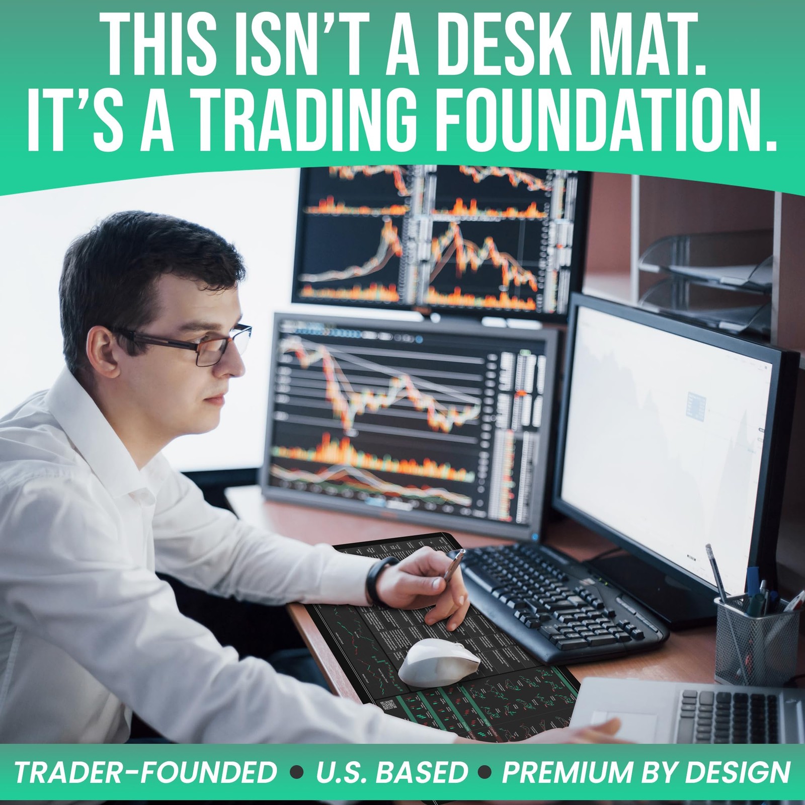 Forex Trading Desk Mat – Large Trading Mouse Pad with Candlestick Chart Patterns
