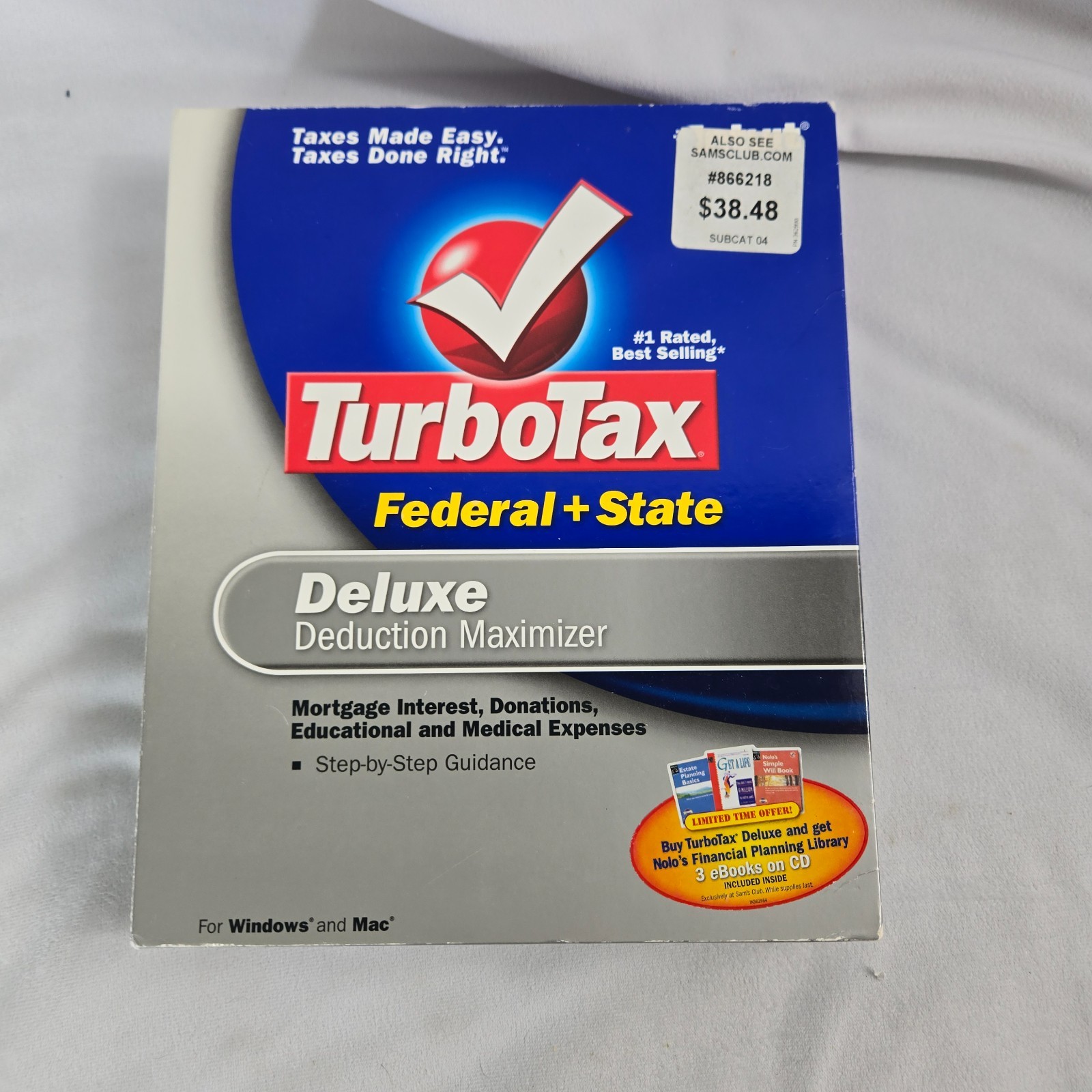 TurboTax Software Lot of 3 TurboTax Basic for 2003 and Deluxe for 2006 and 2007