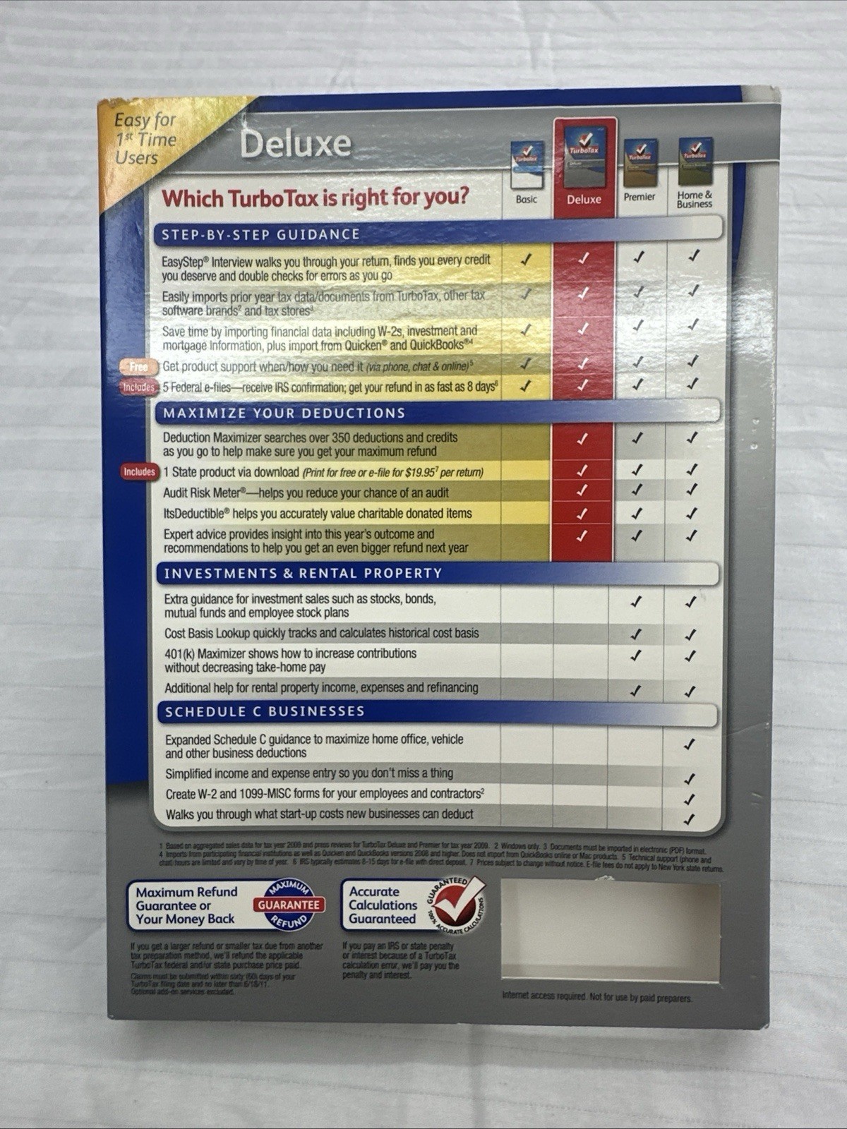 Intuit TurboTax Deluxe 2010 Federal + State + E-File for Windows & MAC