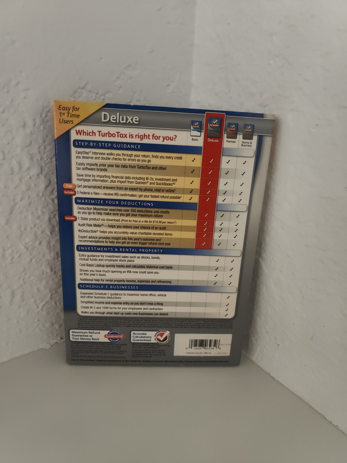 Turbotax 2011 Deluxe Federal and State + Federal E-file – New