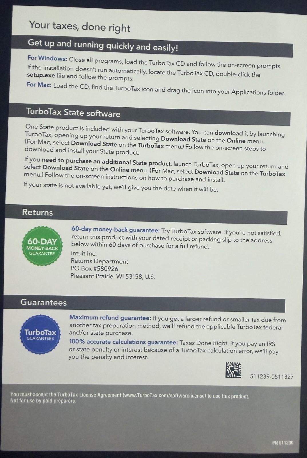 USED TurboTax Premier Federal + State 2020 CD for Windows and Mac