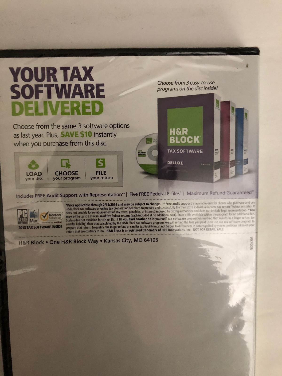 H & R Block One-Stop Shopping Tax Software 2013 Tax Year-RARE-SHIP N 24 HRS-NEW