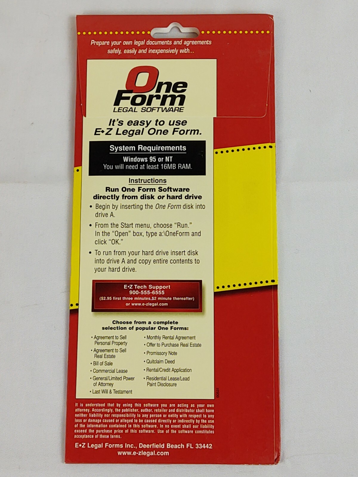 Vintage One Form EZ Legal Software Promissory Note 3.5″ Floppy Computer Disk