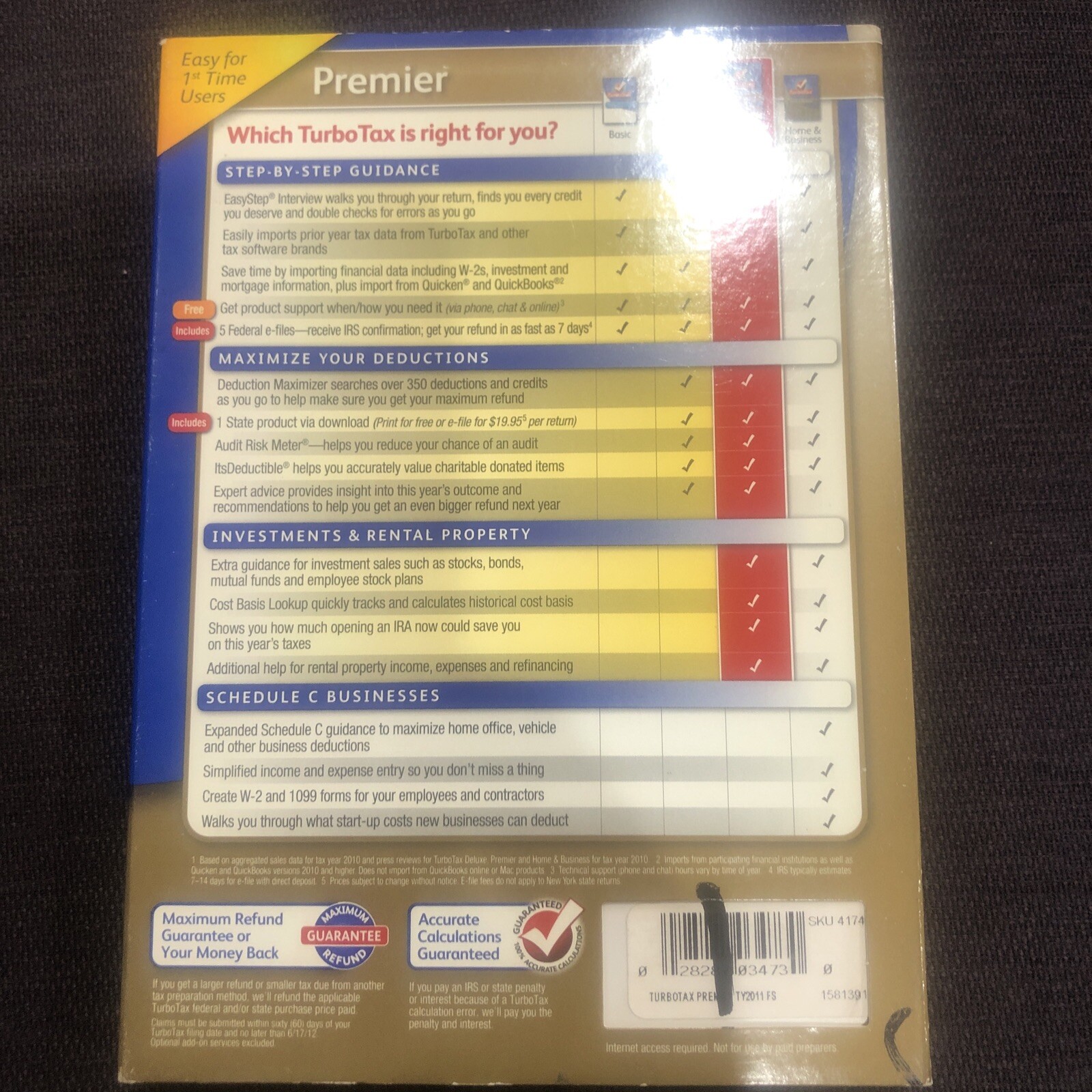 intuit turbotax Federal & State Return Plus Federal E File Prem Dvd Rom 5/18/23