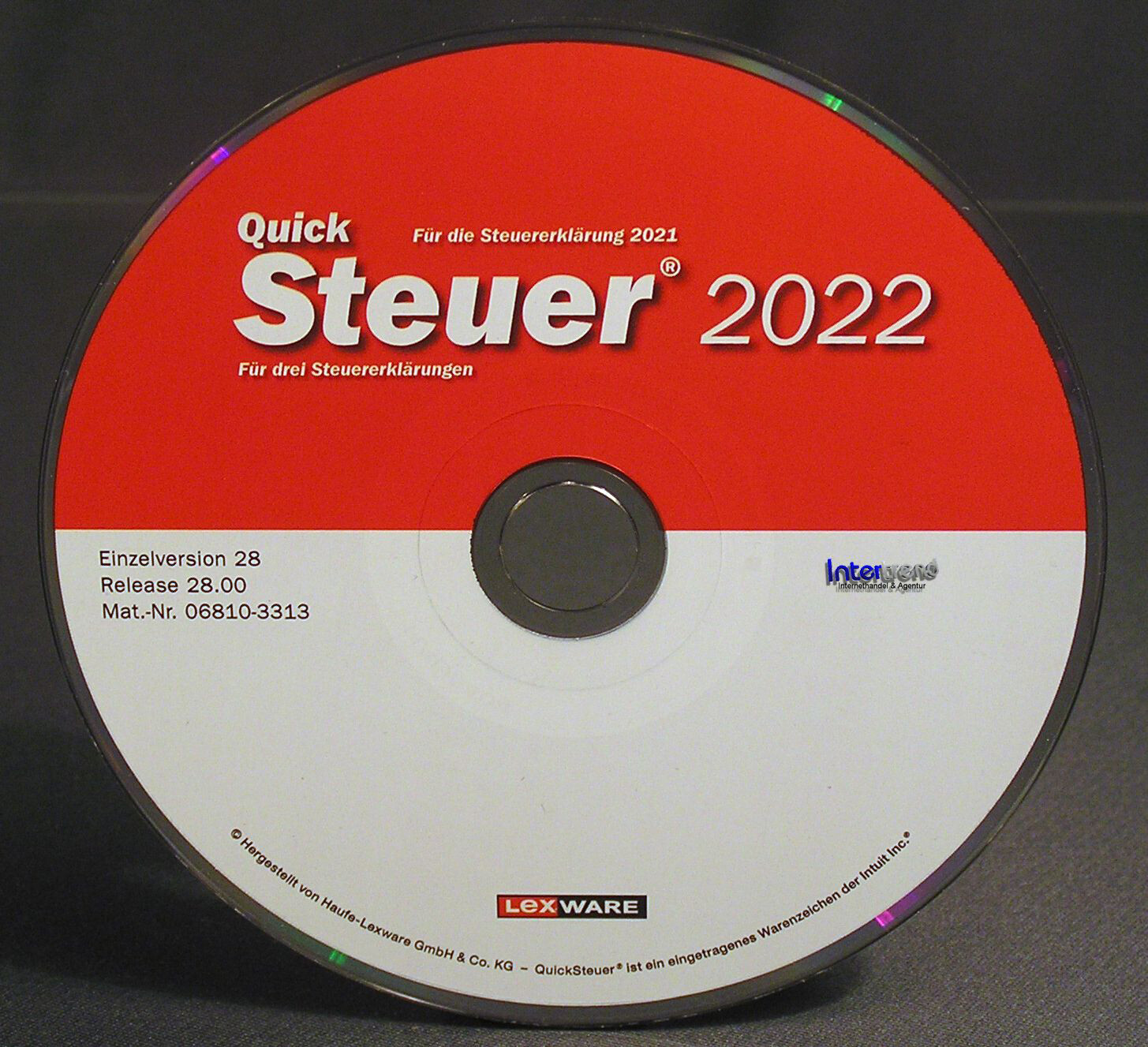 Lexware QuickSteuer 2022 Vollversion Box, CD, Handbuch (PDF) Steuerjahr 2021 NEU