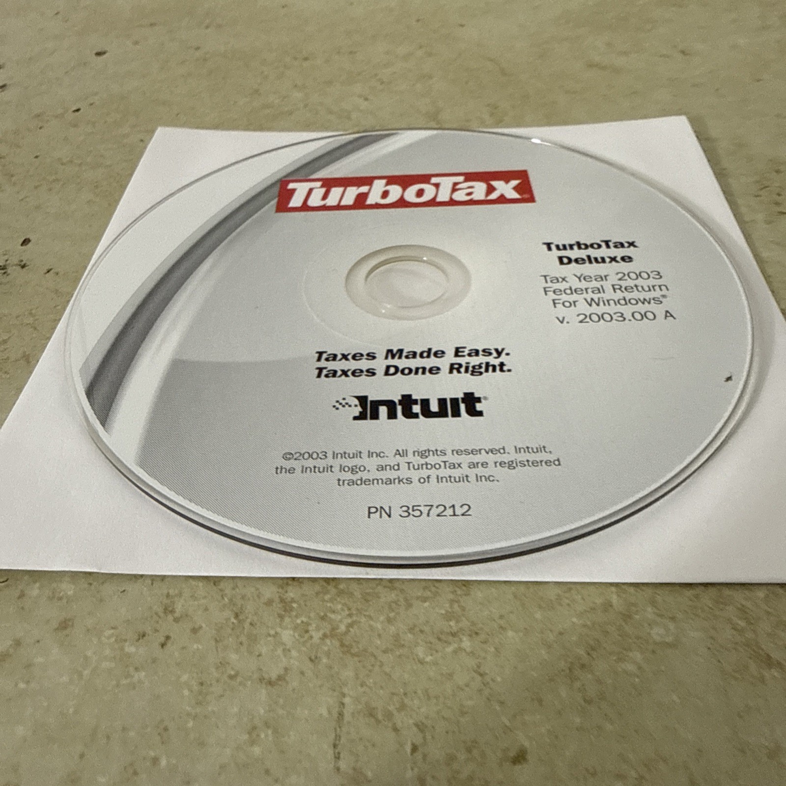 Turbo tax Deluxe Intuit 2003. Taxes made easy!!