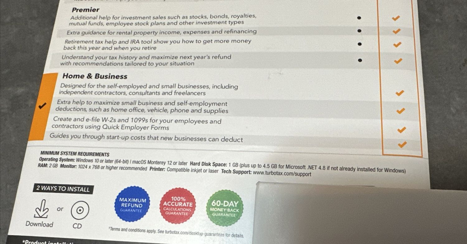 NEW TurboTax Home & Business 2023 Federal + E-file + State PC/Mac USA Open Box
