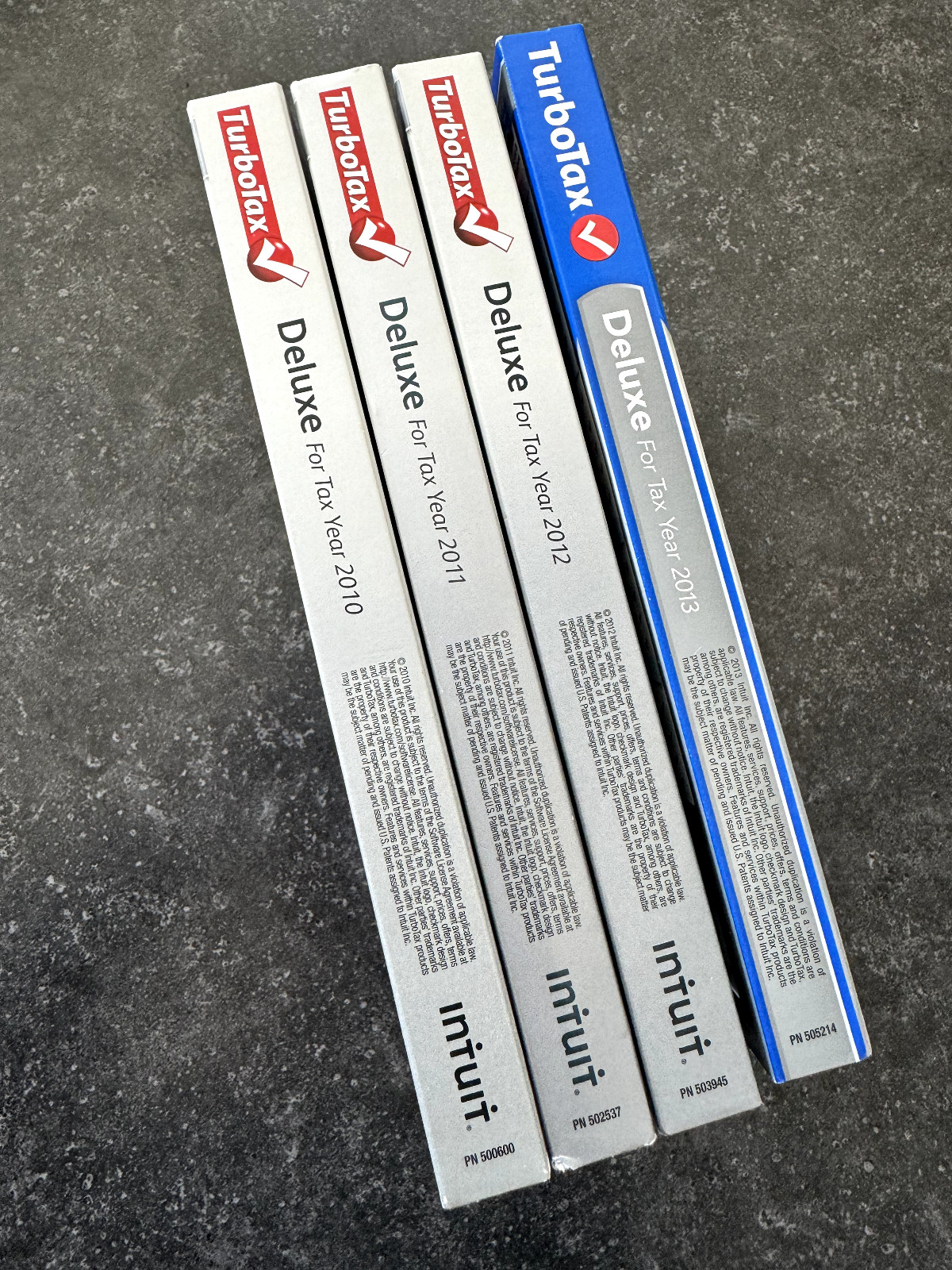 Turbotax Deluxe Federal + State 2010/2011/2012/2013 Used once. Lot of 4