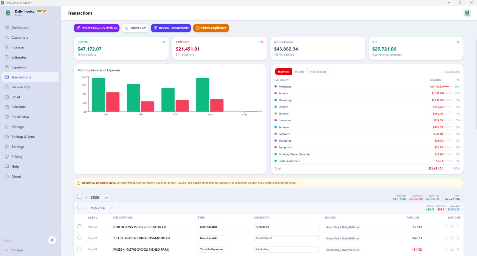 Invoice Maker Software Windows – Estimates, Service Log, AI Receipts