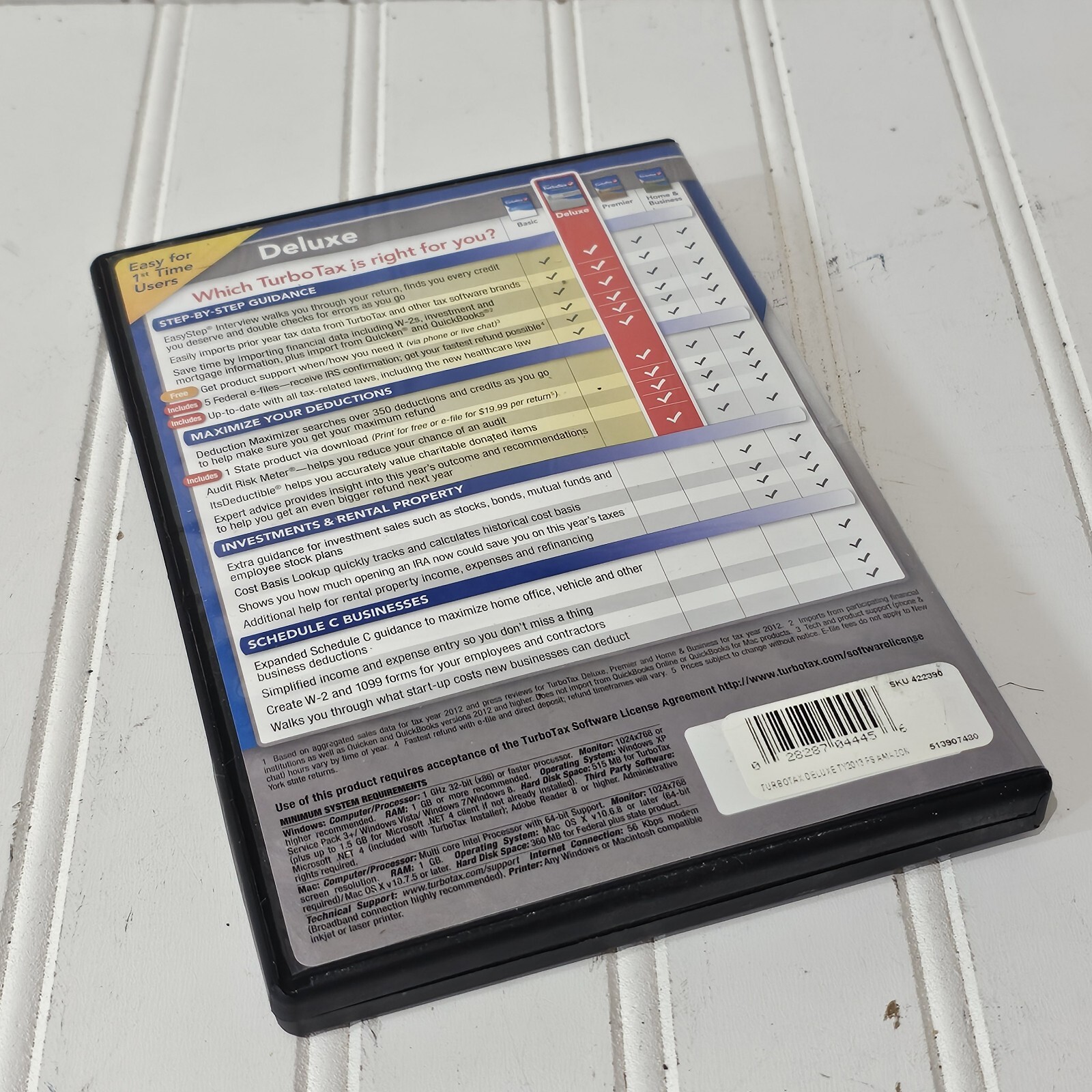 OLD Intuit TurboTax Deluxe 2013 Federal & State Returns Audit Support + Sleeve