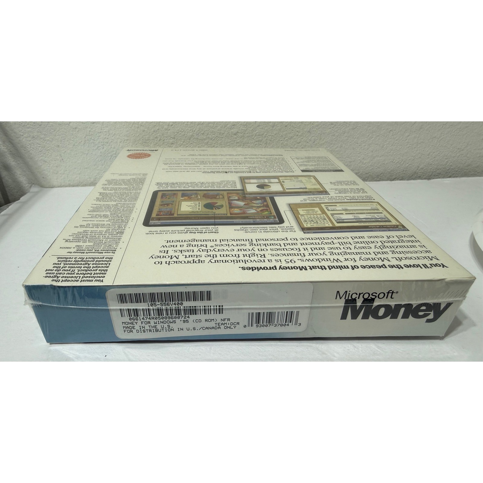 Microsoft Money Windows 95 Vintage Big Box Software Promotional Sample Sealed