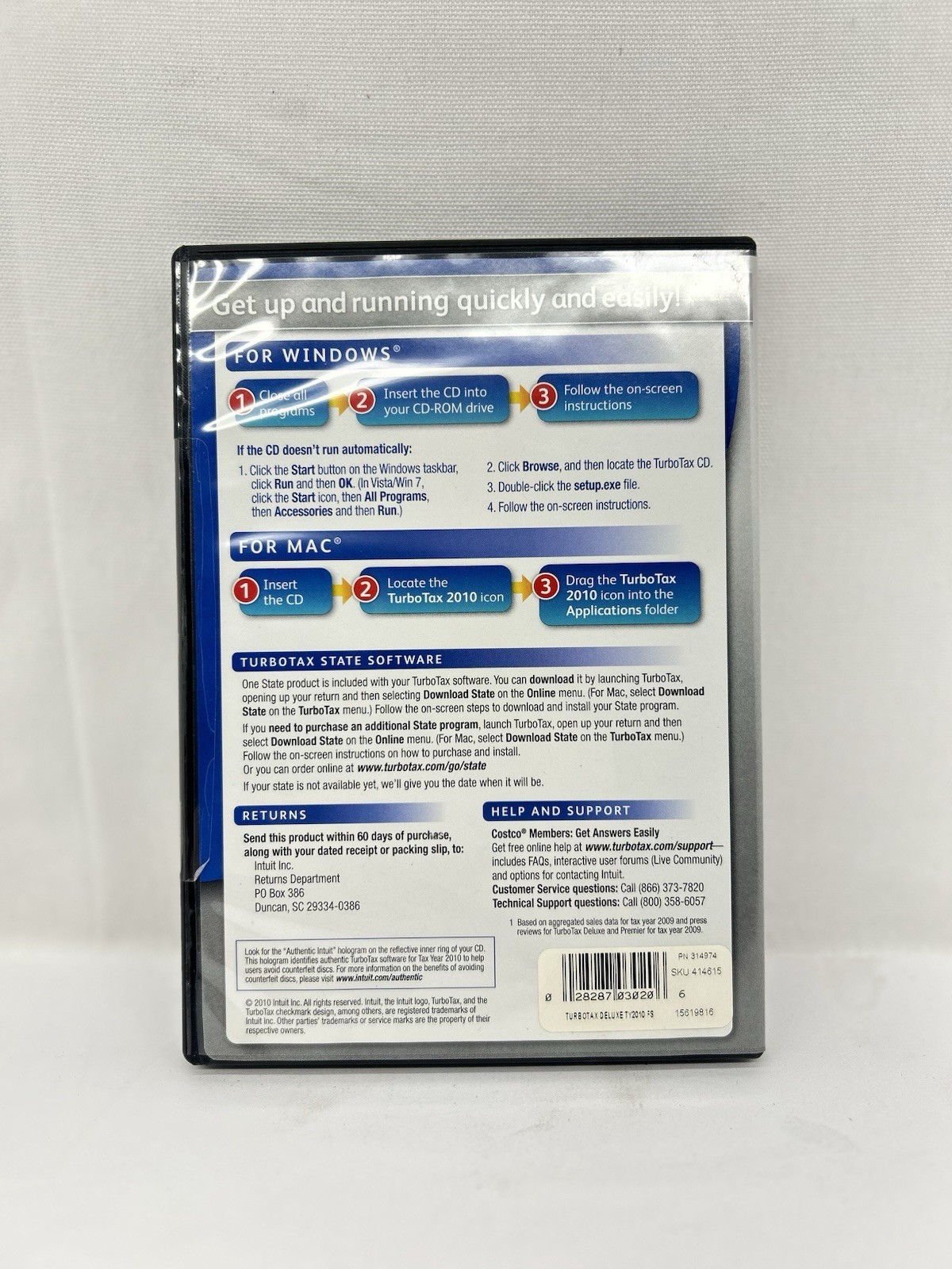 2010 TurboTax Deluxe Federal/State Returns + E-File, New Sealed in Retail Box