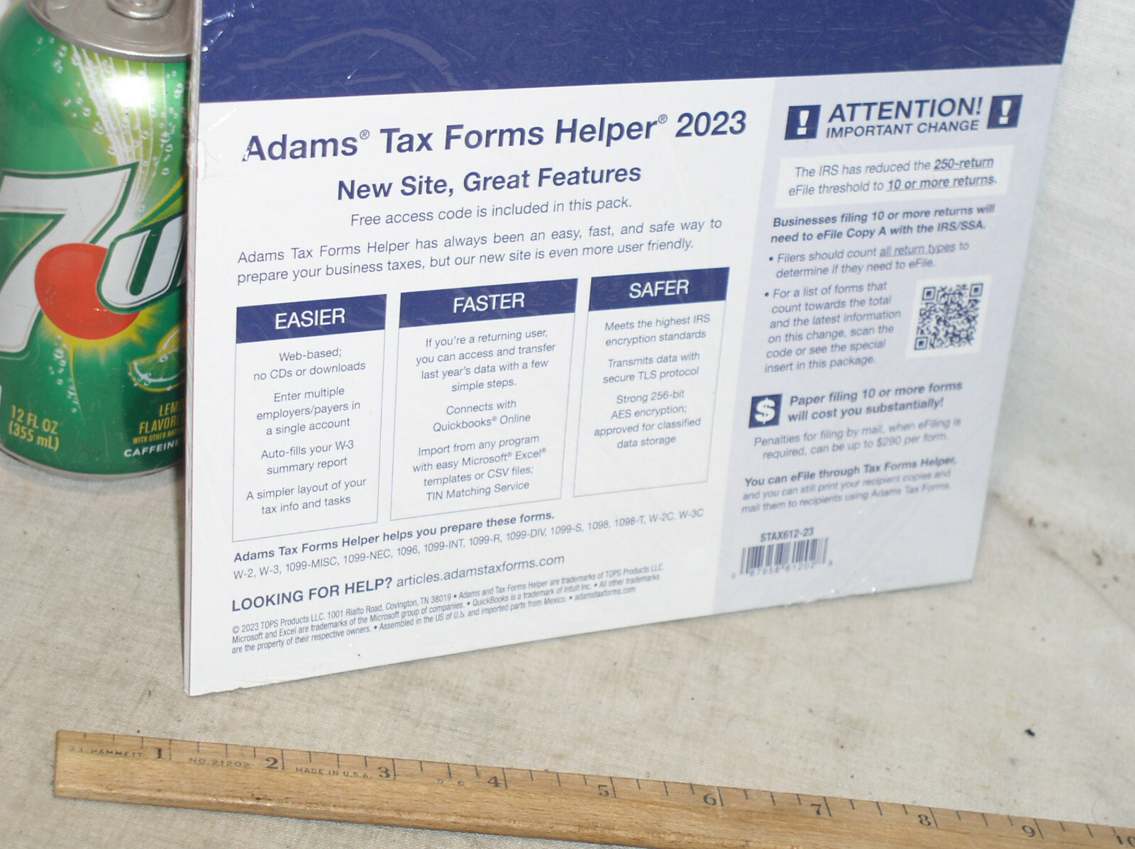 SEALED 2023 ADAMS STAX612-23 W2 TAX KIT FORMS 6-PART W3 12 EMPLOYEES + ENVLOPES
