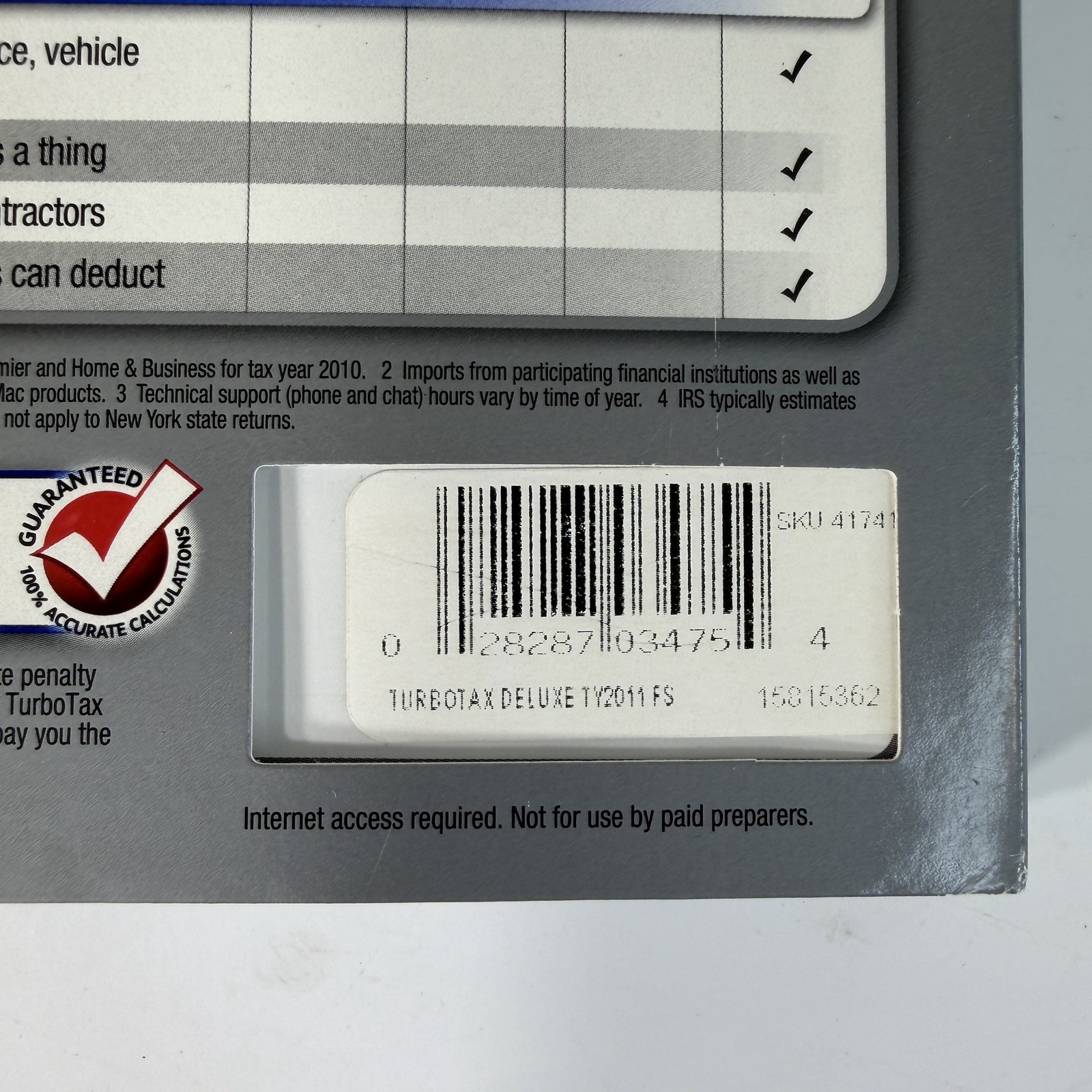 Intuit Turbo Tax Deluxe Business Federal Sate 2011, 2012, 2013, 2015, 2018 Lot 6