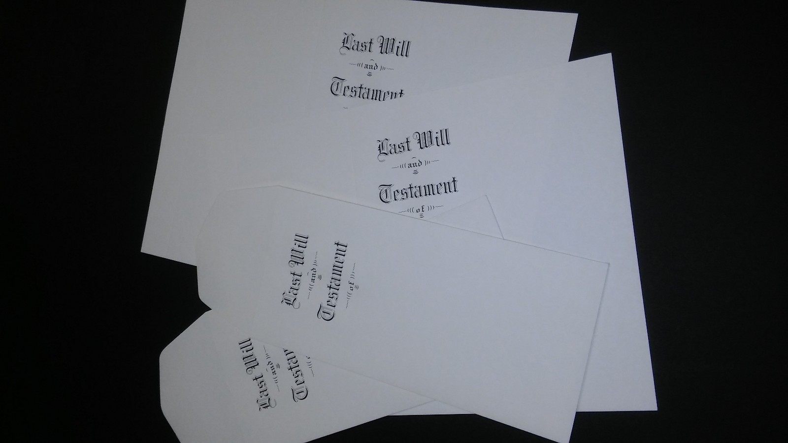 PROFESSIONAL QUALITY LEGAL WILL ENVELOPES AND WILL BACKERS FOR WILLS MADE ONLINE