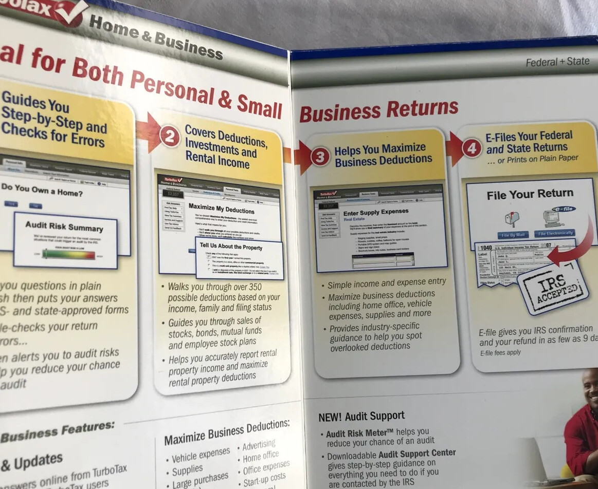 2007 Intuit TurboTax Home & Business Schedule C Federal + State Windows & Mac CD