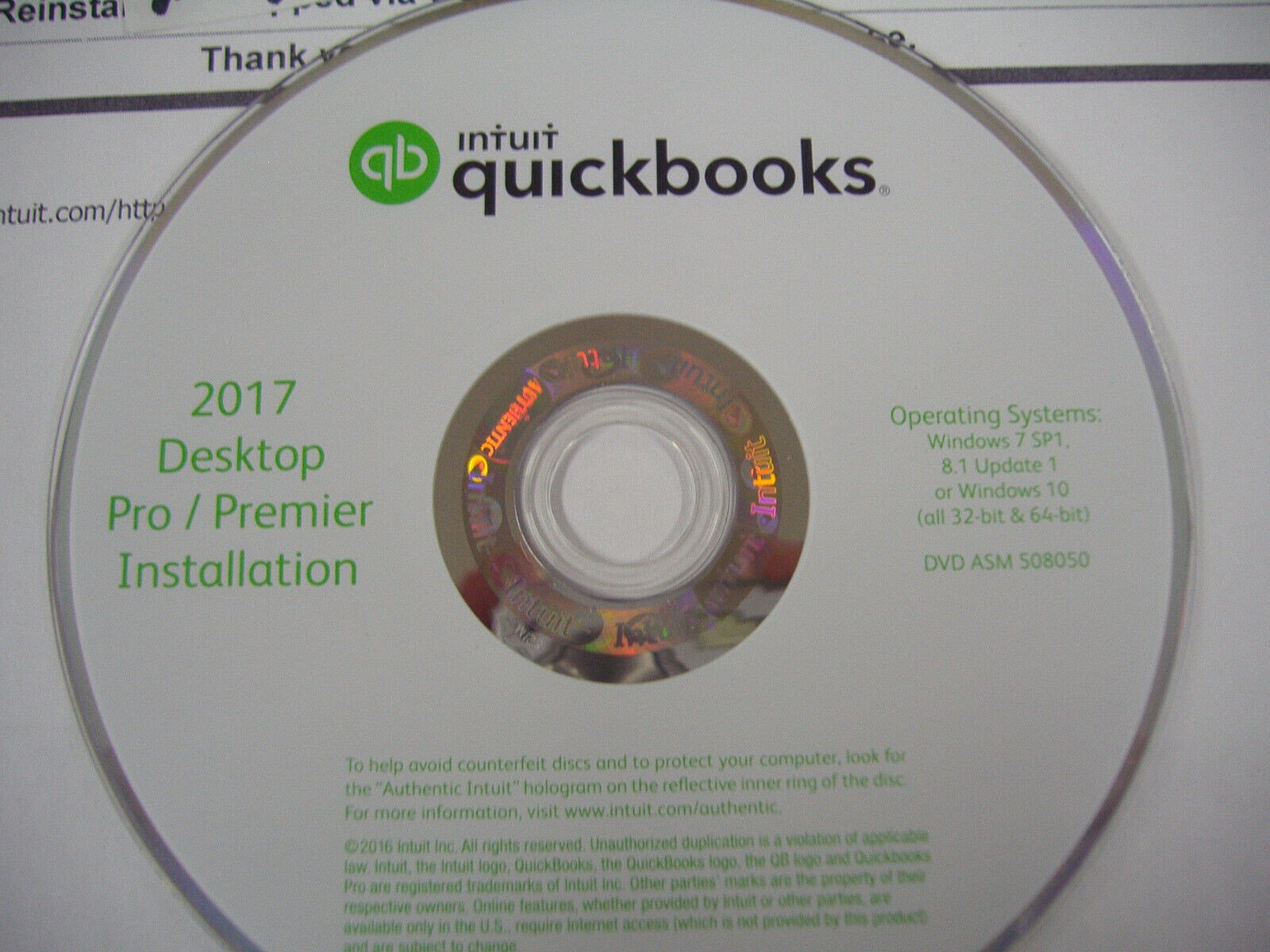 INTUIT QUICKBOOKS DESKTOP PREMIER 2017 2-USER FOR WINDOWS PC RETAIL USA VERSION