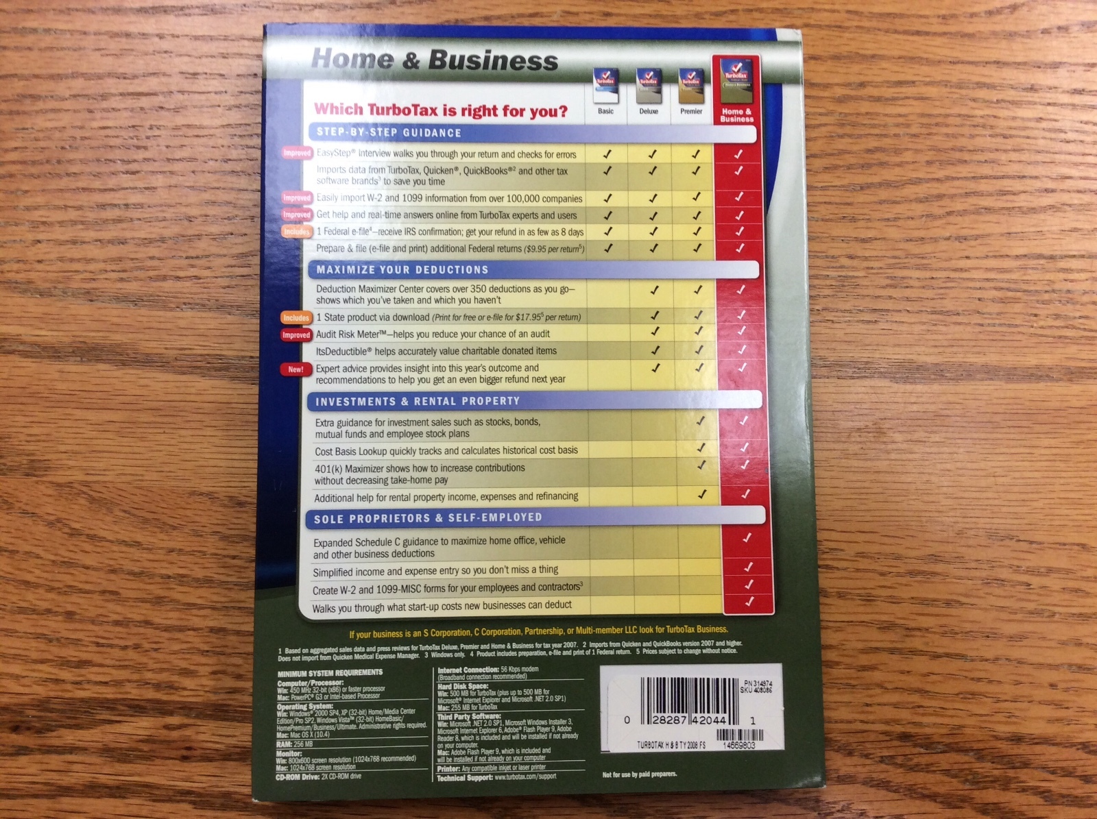 2008 Turbotax home & Business Fed + State NEW