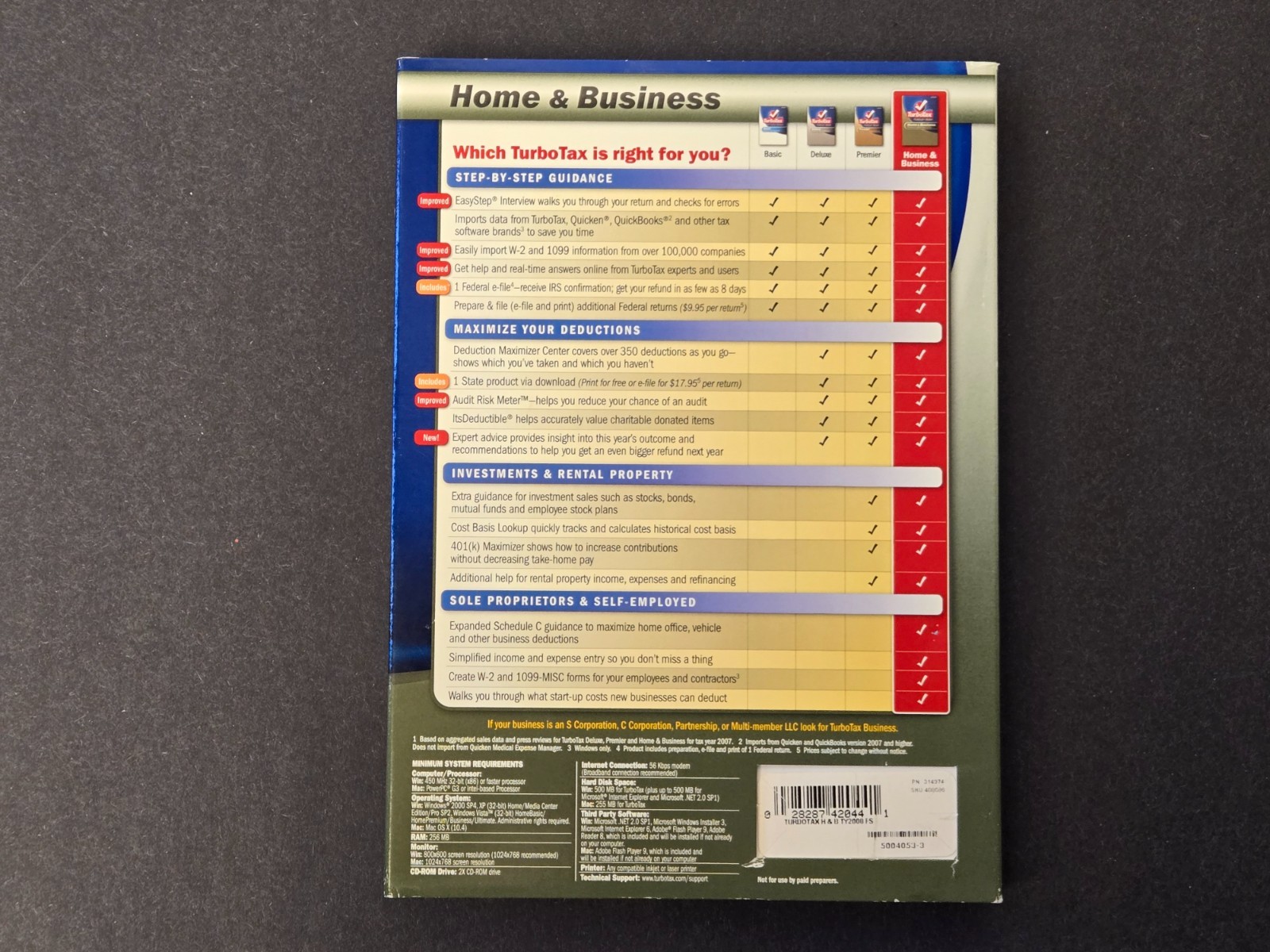 Intuit 2008 TurboTax Home and Business CD – Windows/Mac
