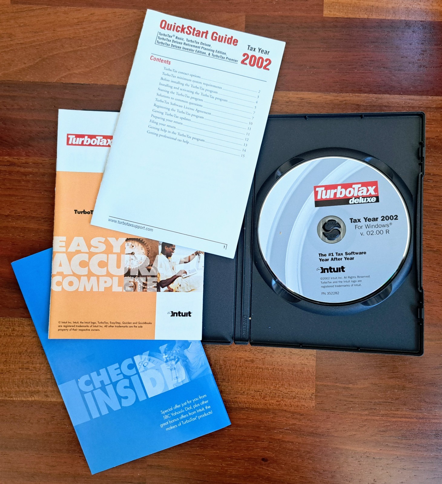 TurboTax Deluxe Software, 2002 Tax Year, Federal and State Tax CDs, Intuit