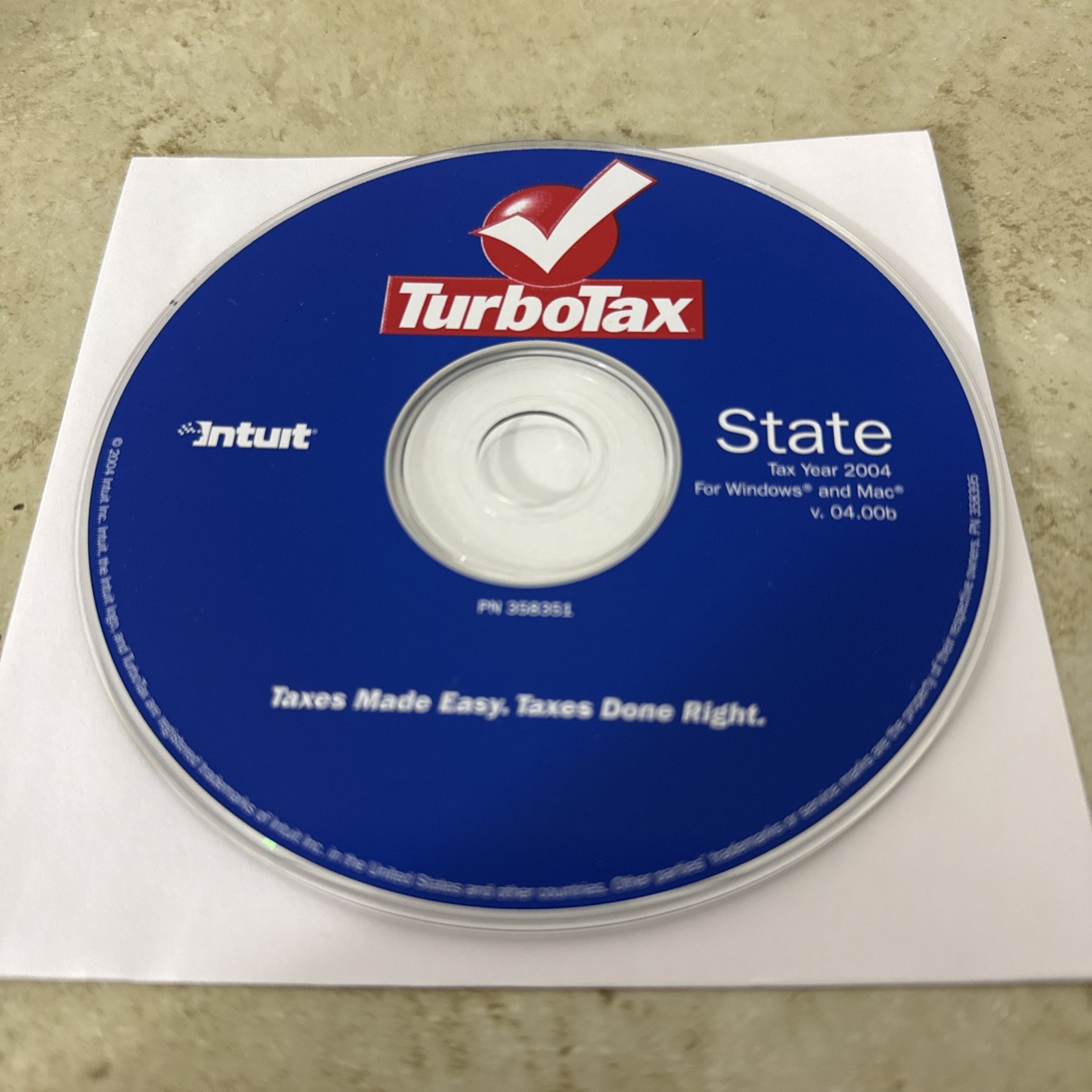 Intuit TurboTax State Tax Year 2004 for Windows & MAC – Disc only