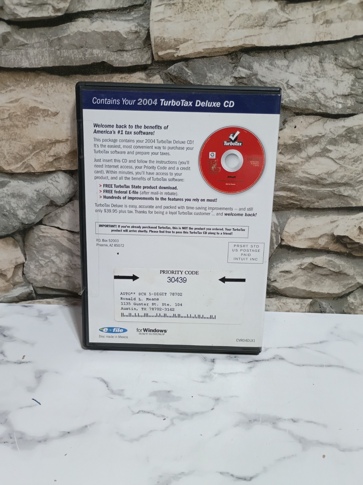 TurboTax Deluxe For 2004 Tax Year State & Federal Filing Software