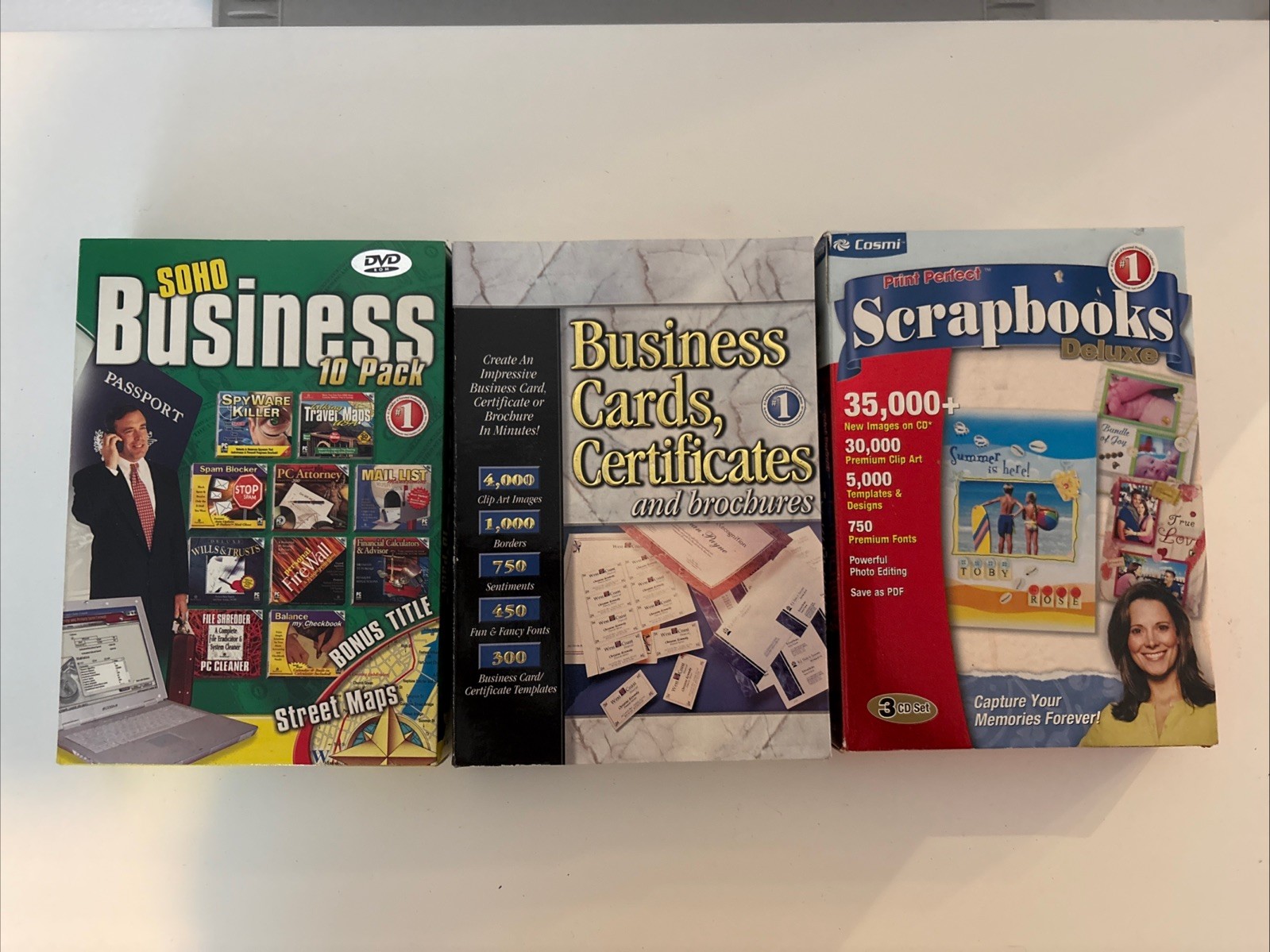Rare Lot Of 3 90’s PC Business And Scrapbooking Software. SEALED.
