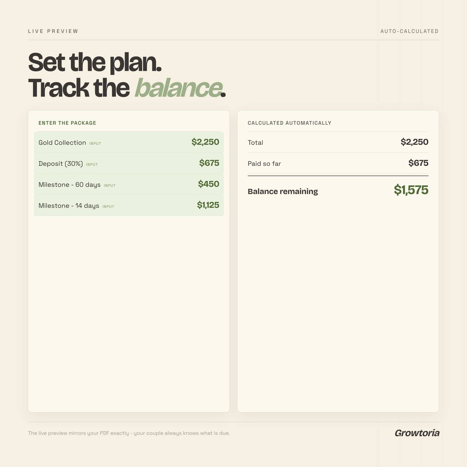 Wedding Invoice Payment Tracker Software Photographer Vendor Deposit App PDF
