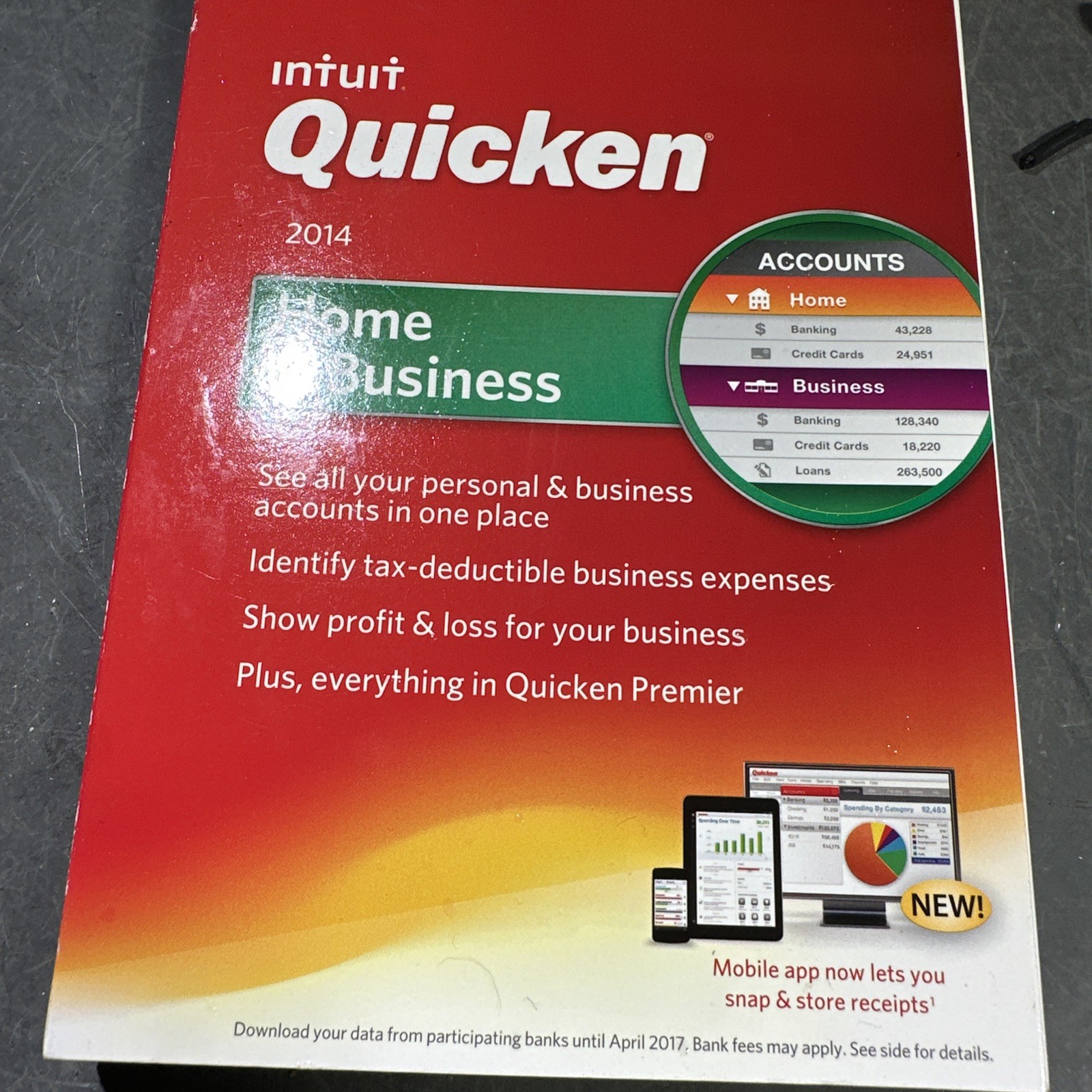 Intuit Quicken 2014 Home & Business Software Disc Windows XP SP3 + Vista SP1/7/8