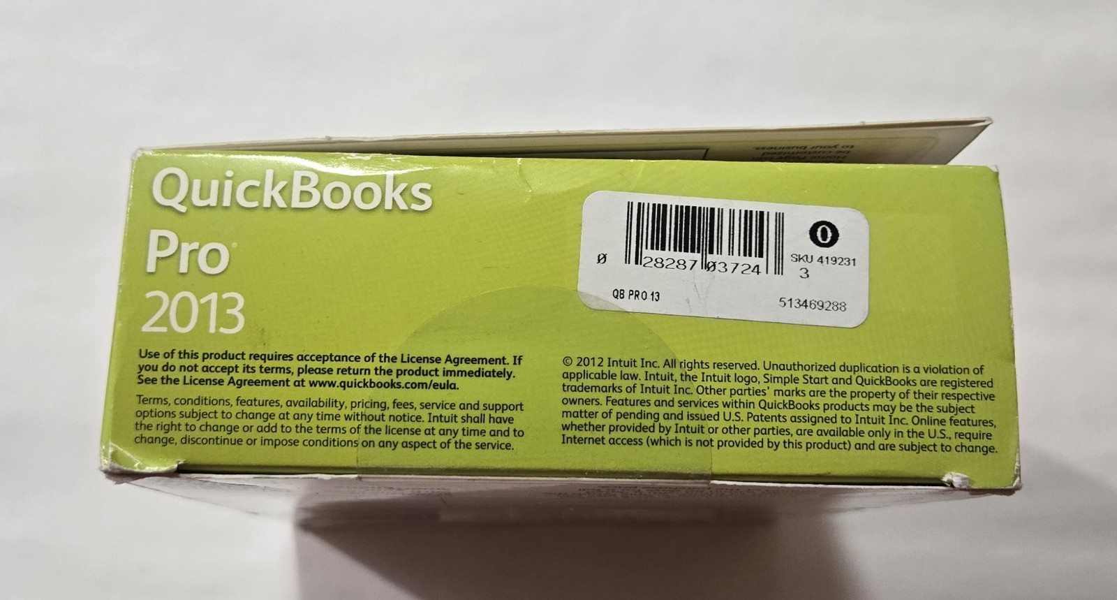 INTUIT QUICKBOOKS PRO 2013 FOR WINDOWS 8 w/Validation Lifetime License