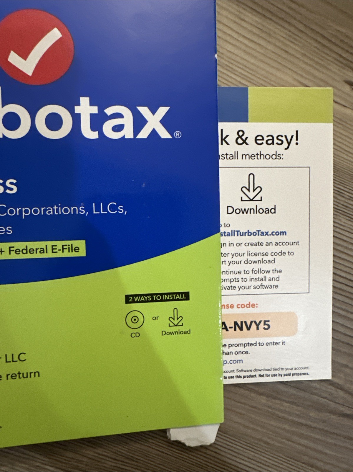 2020 TURBOTAX BUSINESS CD for CORPORATION ESTATE TRUST PARTNERSHIP-USED