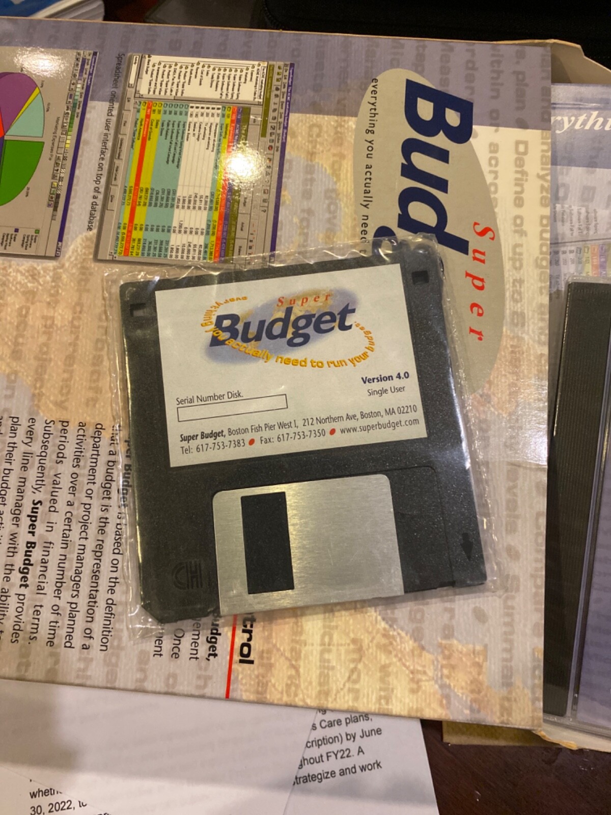 NEW UNUSED Super Budget Version 4.0 Budget& Cost Control+ License Disk NFR