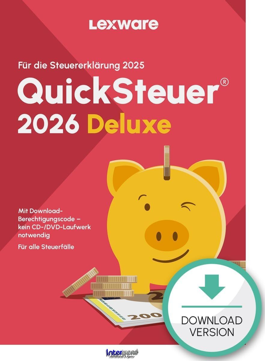 Lexware QuickSteuer Deluxe 2026 (tax year 2025) for 5 tax returns NEW