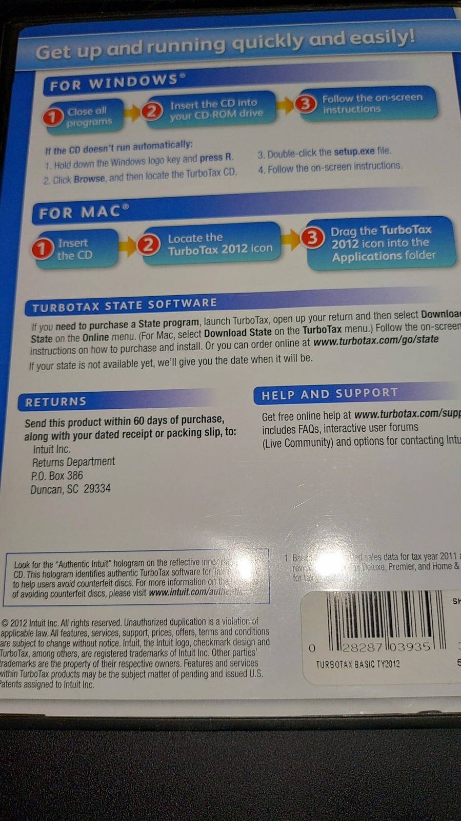 {Intuit} TurboTax (2012)- Basic