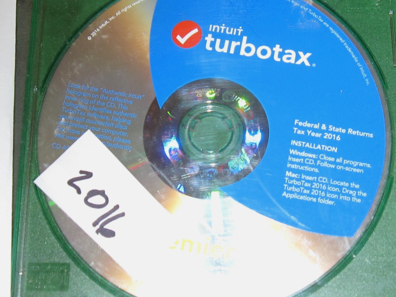 Turbotax cd’s, years 1997-2016 (missing 2000, 2011, 2012, and 2015)
