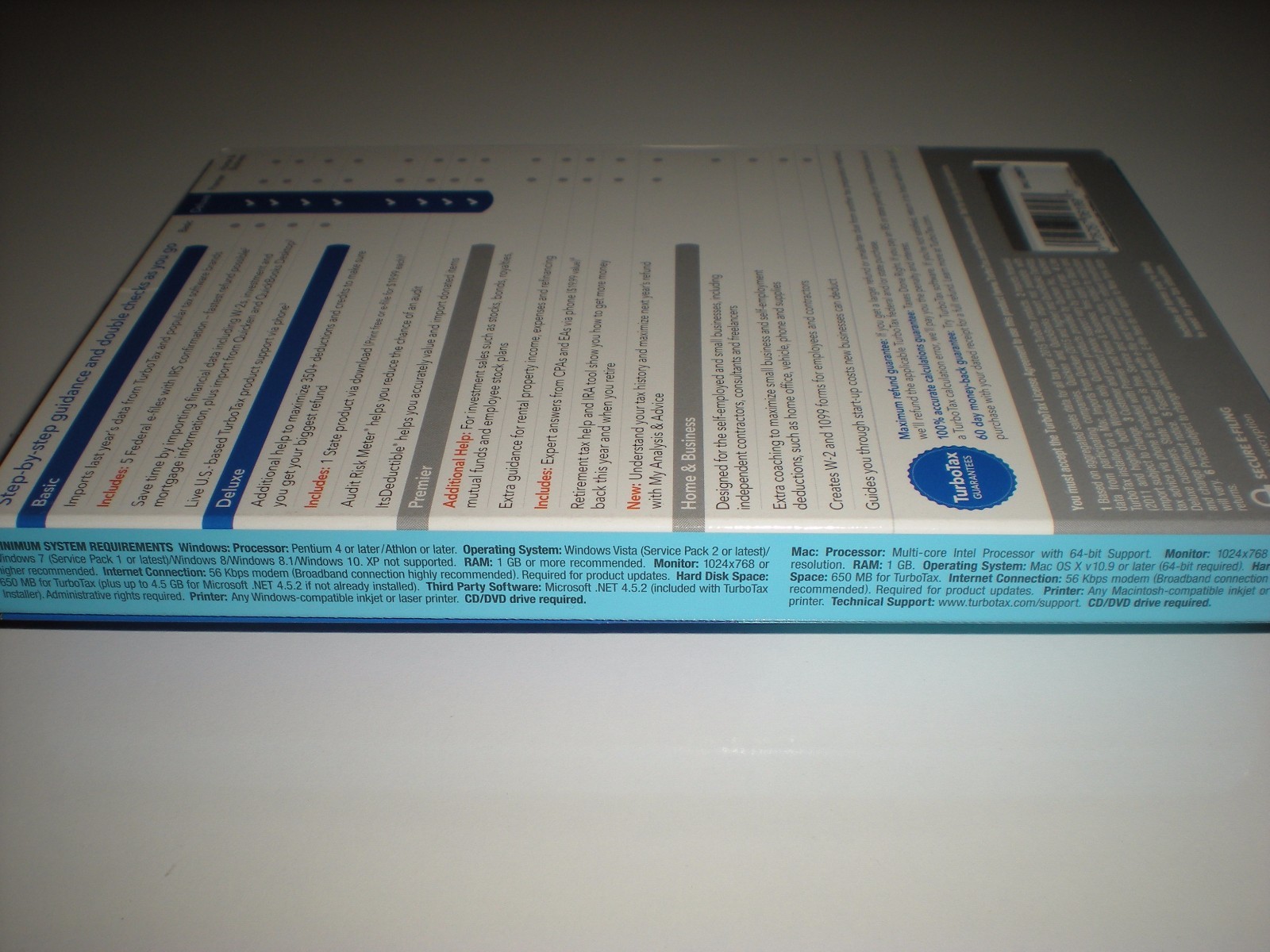Turbotax 2016 Deluxe. Federal and State for prior year. New in sealed box.