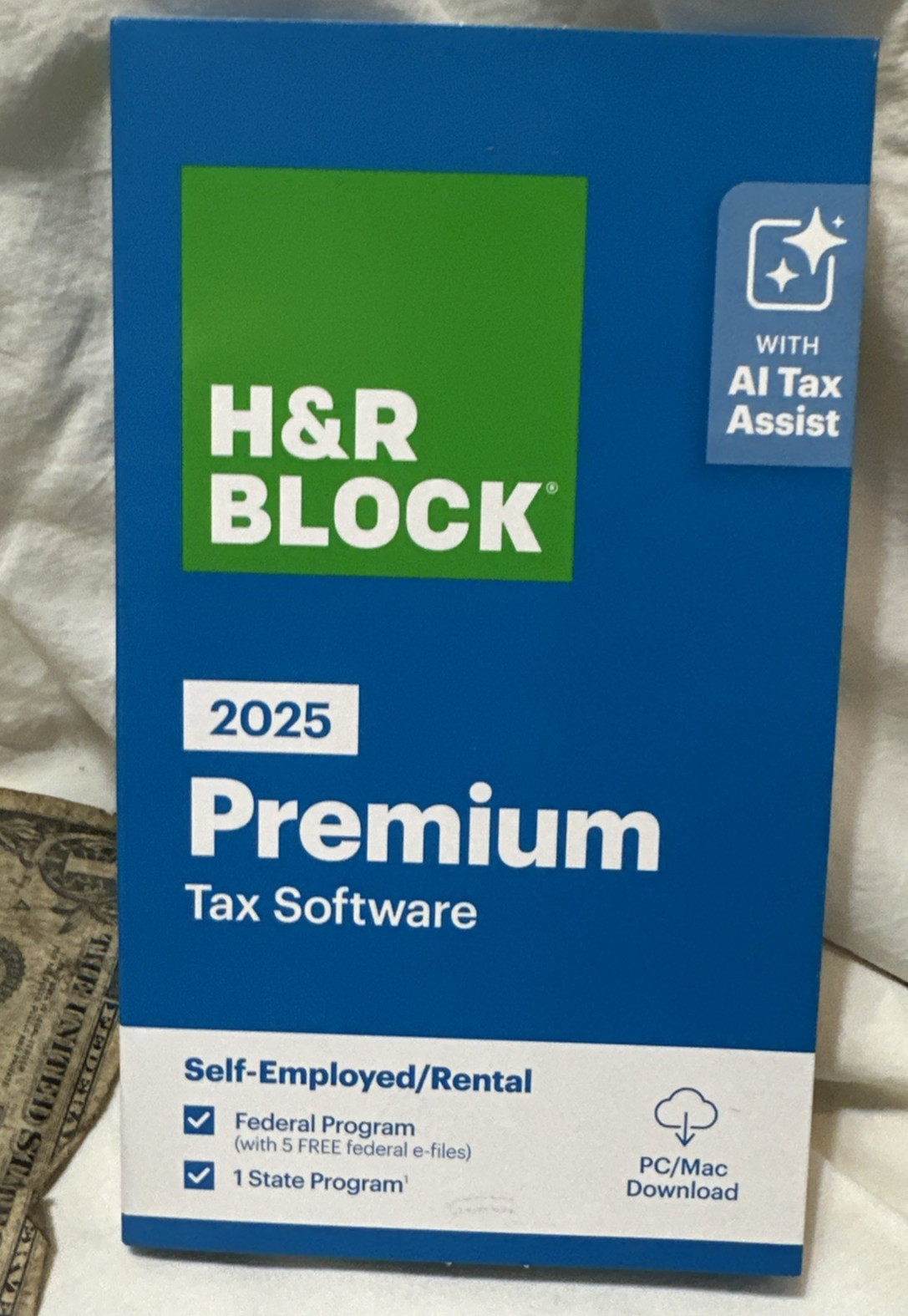 NEW 2025 H&R Block Tax Software Premium for PC Mac Key Card Self employed Rental