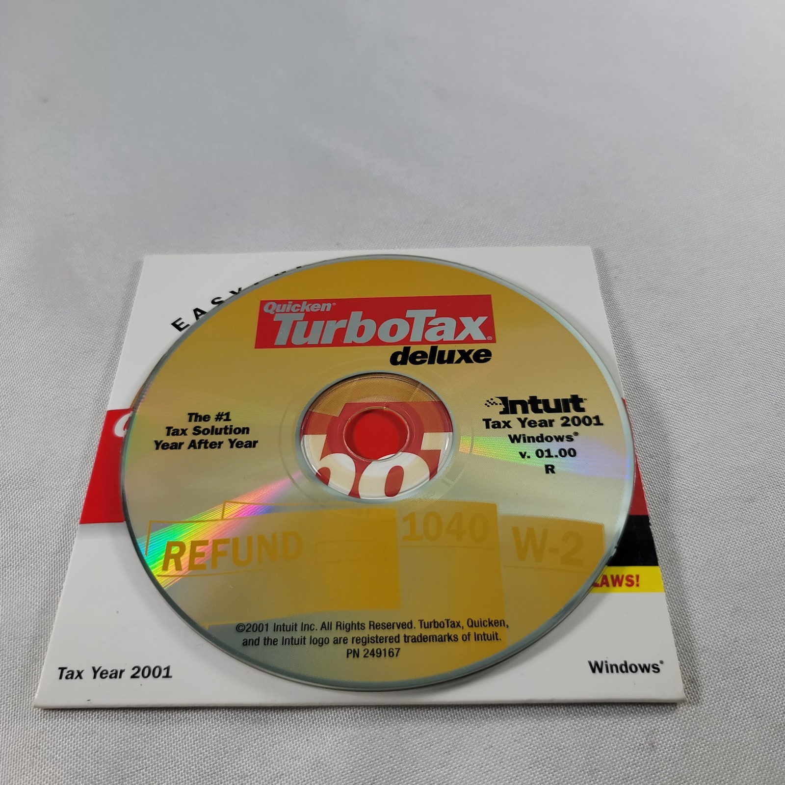 TAX CD Quicken Turbo Tax Deluxe Tax year 2001