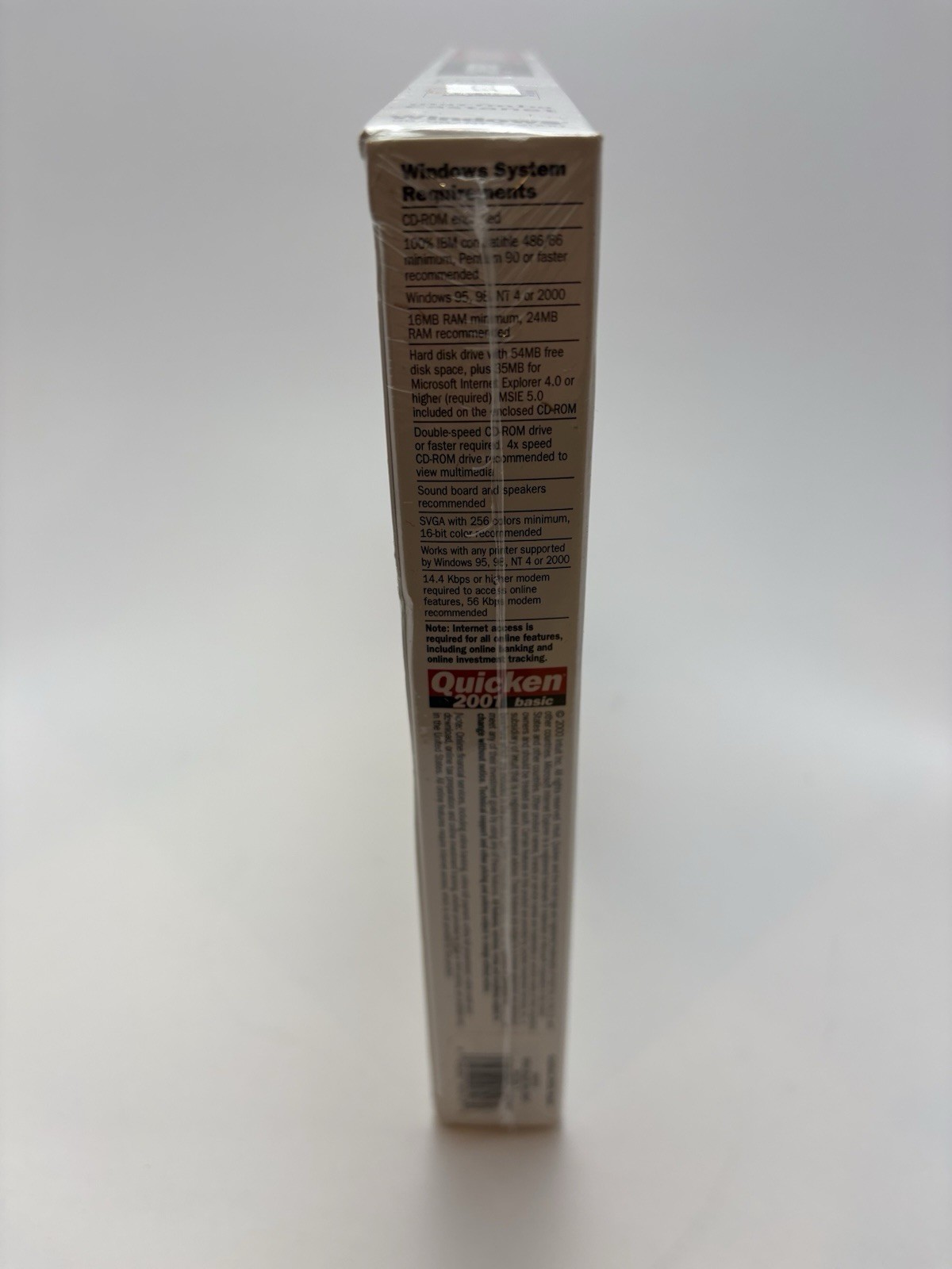 Quicken 2001 Basic Software for Windows 95/98/Nt 4/2000 New Sealed