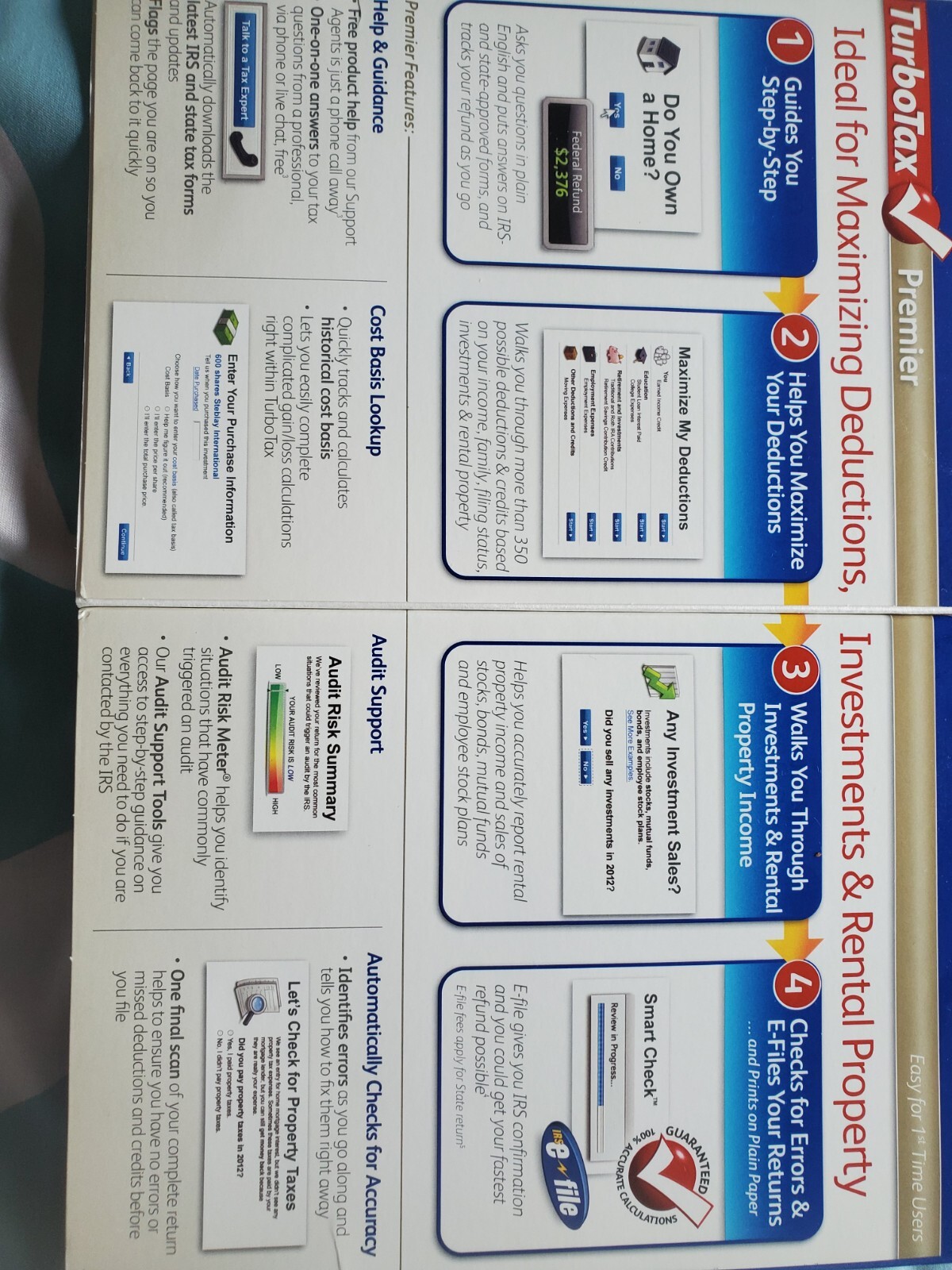 2012 TurboTax Premier, Investment And Rental Property. Fed and State. Intuit