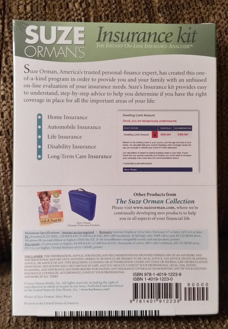Suze Orman Platinum Fico Kit and Insurance Kit. 2 financial tools. New – sealed.