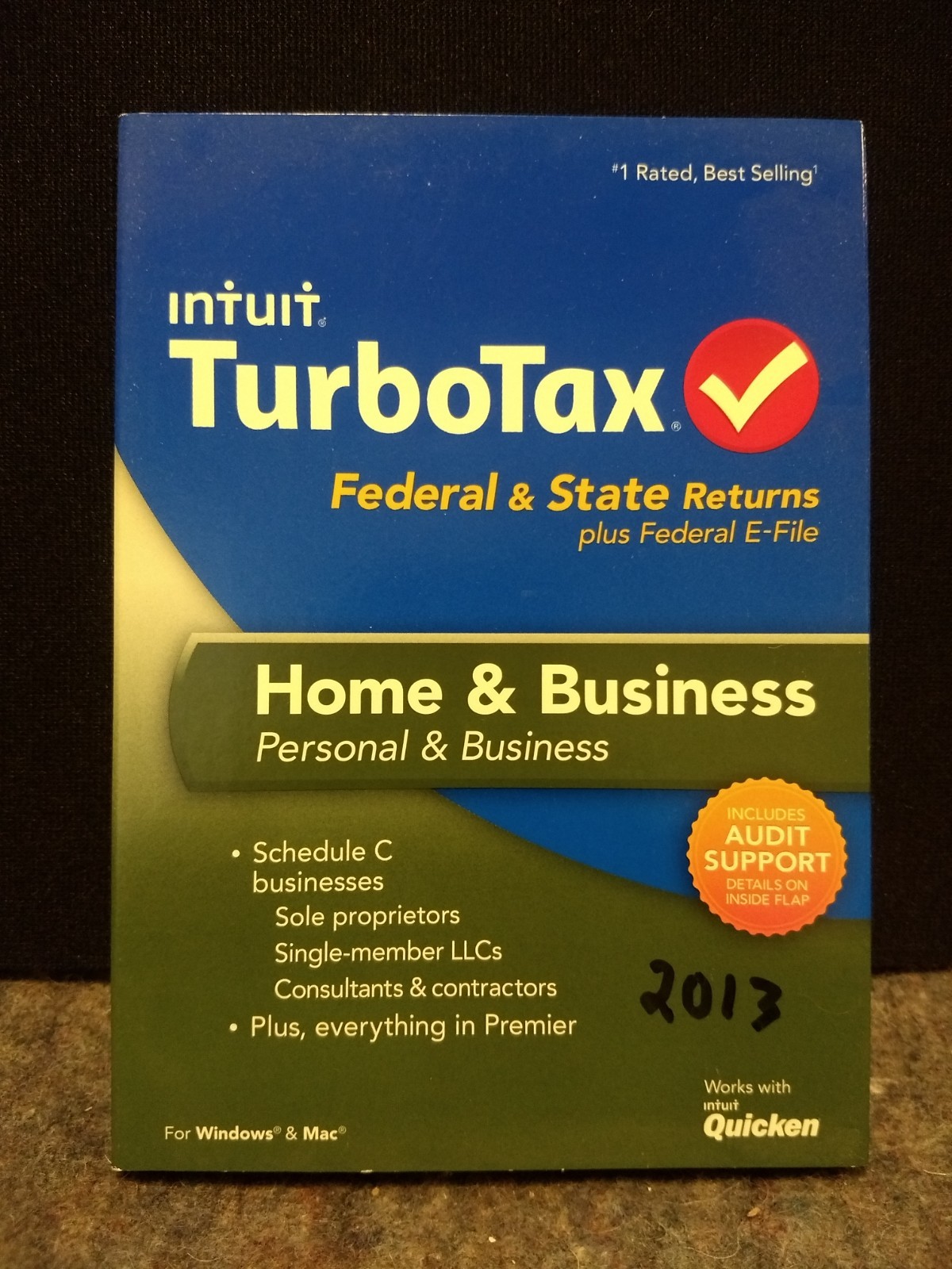 2013 TurboTax Home & Business federal e-file & state tax return for PC & Mac CD