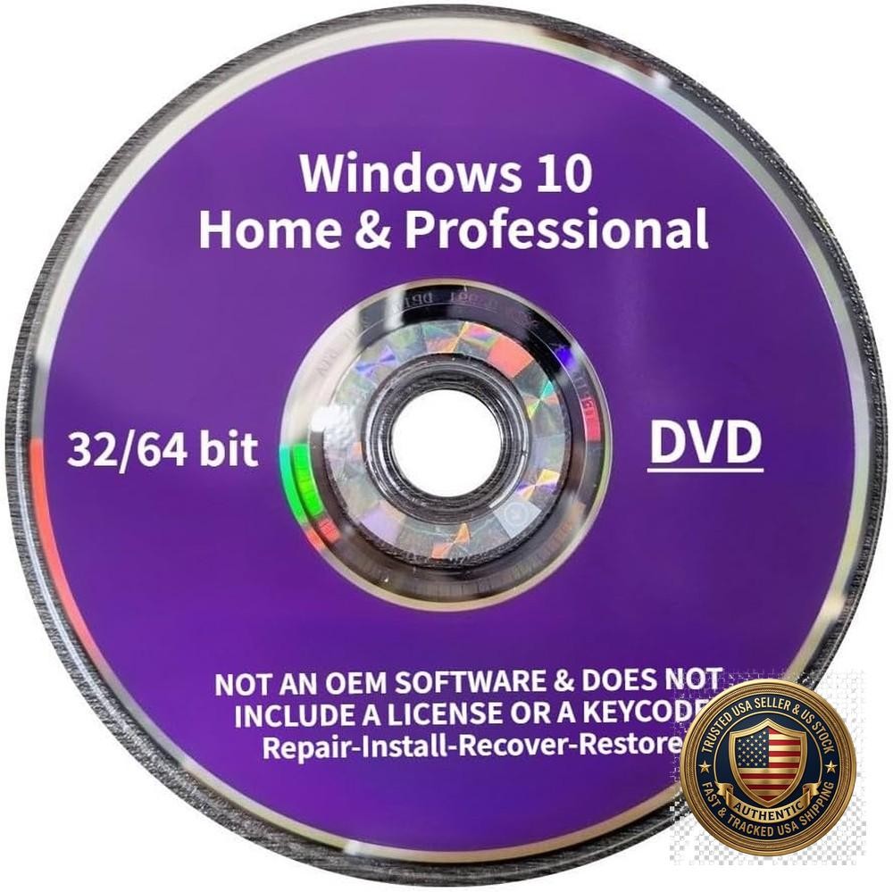 Windows 10 Home Professional Recovery Restore Repair Boot Disc DVD 32/64 Bit