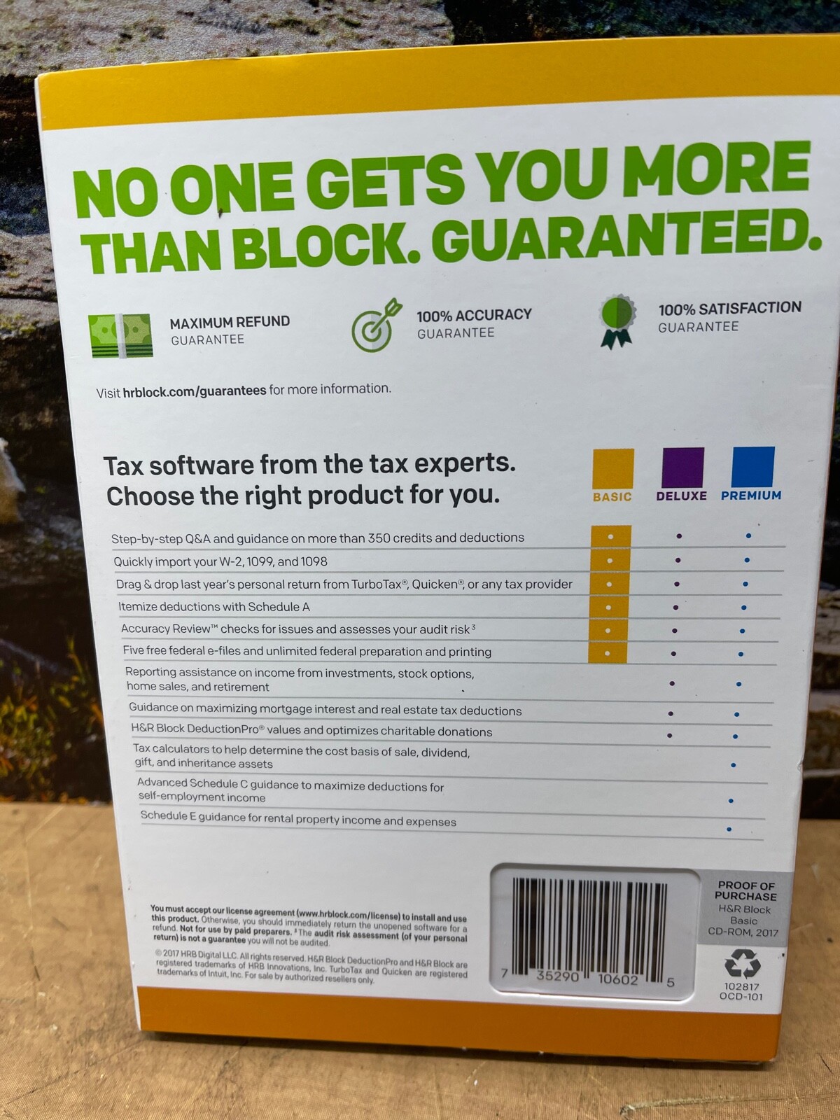 H&R Block Basic 2017 CD / Download BRAND NEW Sealed – PC / MAC Turbo Tax USA