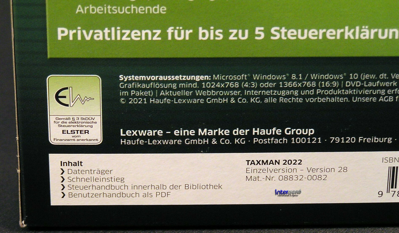 Lexware Taxman 2022 Vollversion Box + DVD Steuerjahr 2021 + Steuerhandbuch NEU